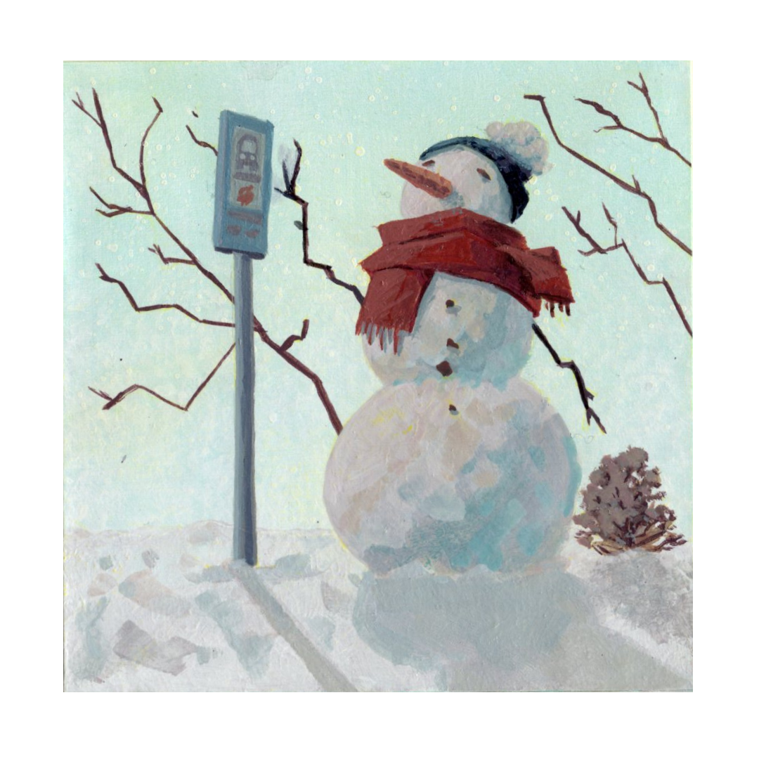 3"x3" Acrylic on Sticky Note - Sold