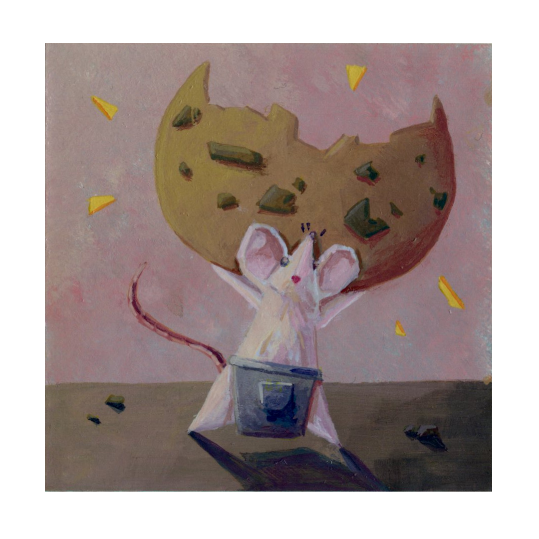 3"x3" Acrylic on Sticky Note - Sold