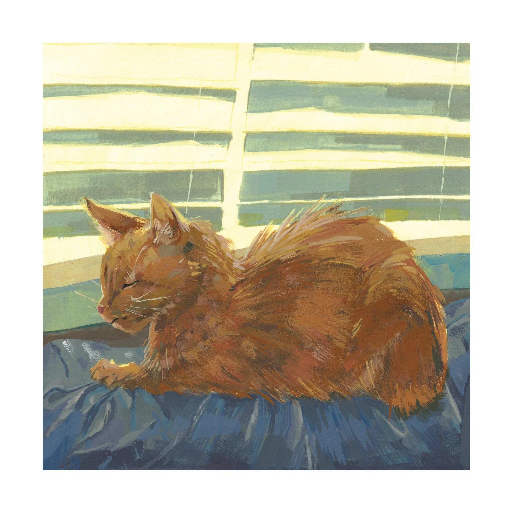 6"x6" Gouache on Watercolor Paper Mounted to Illustration Board - Sold