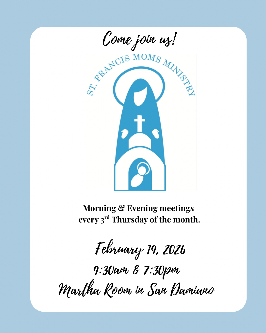 Mom's Ministry Monthly Meeting