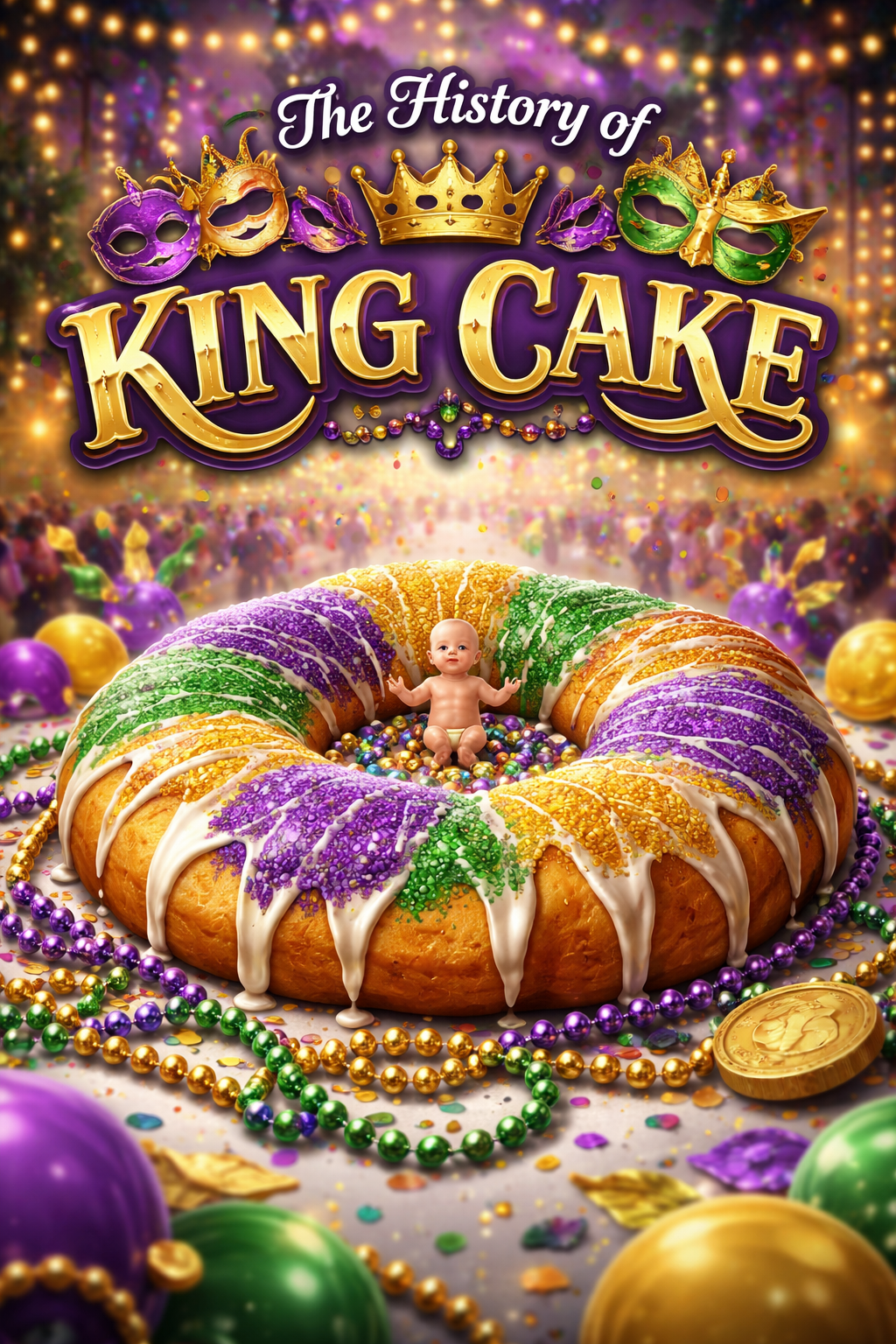 The Sweet History of King Cake: A Mardi Gras Tradition with Royal Roots 👑🎭
