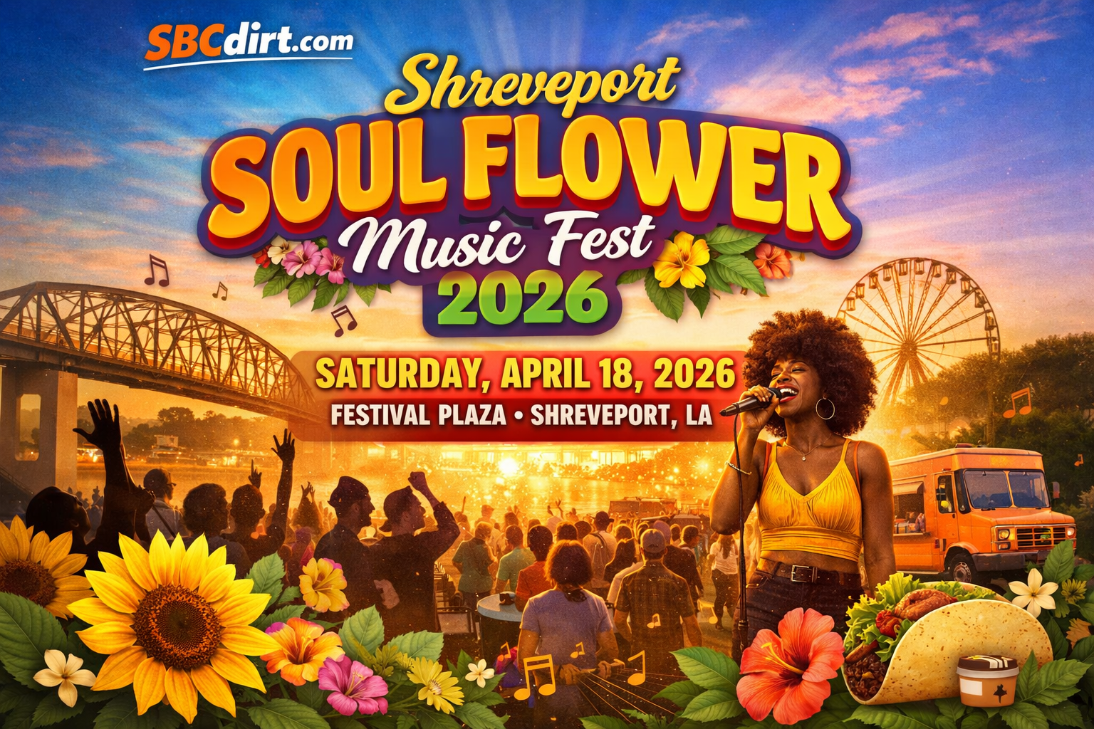 🌼 Soul, Music, and Good Vibes: The Soul Flower Music Fest Returns to Downtown Shreveport