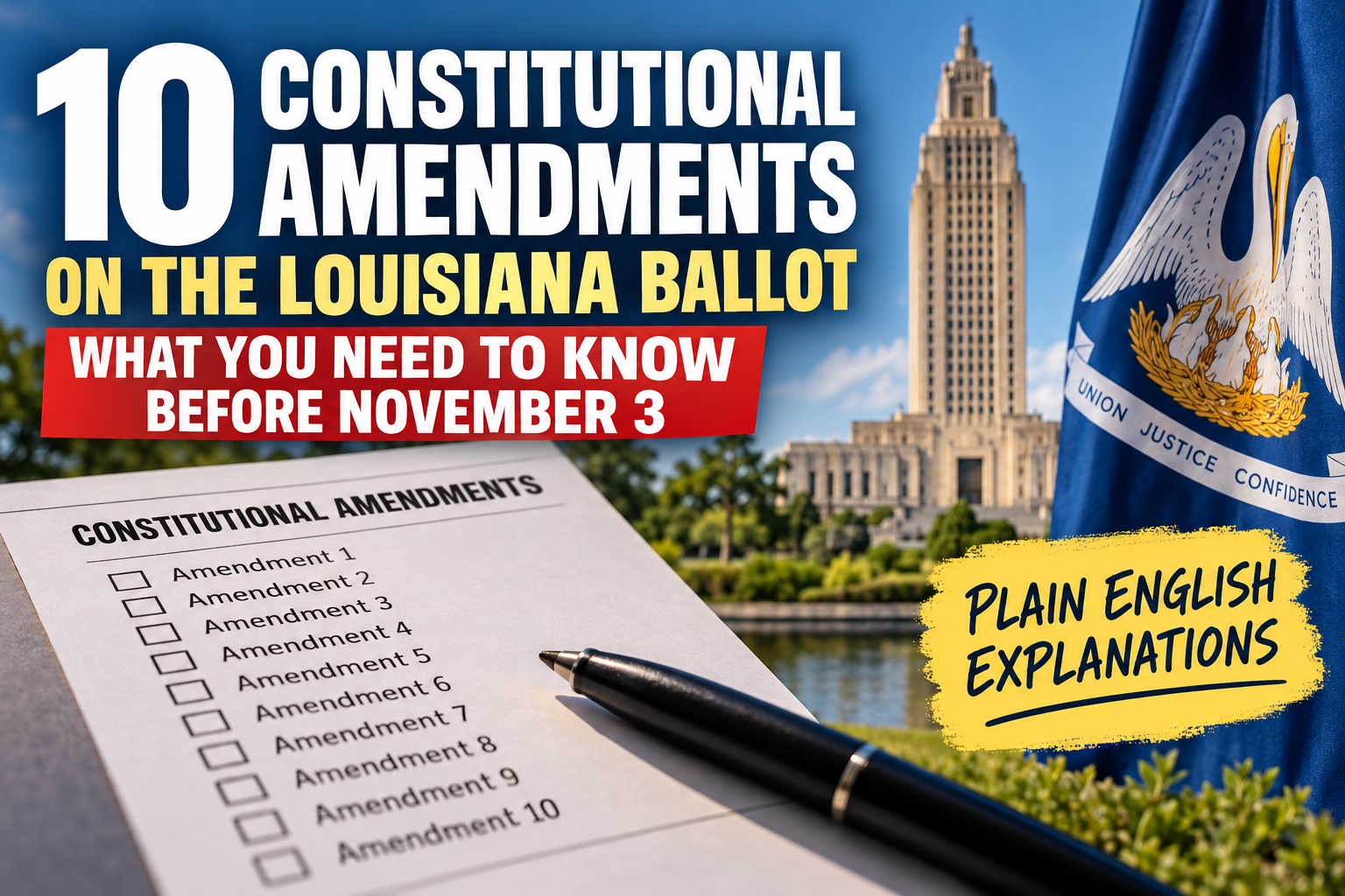 10 Constitutional Amendments, One Ballot: What Louisiana Voters Need to Know Before November 3