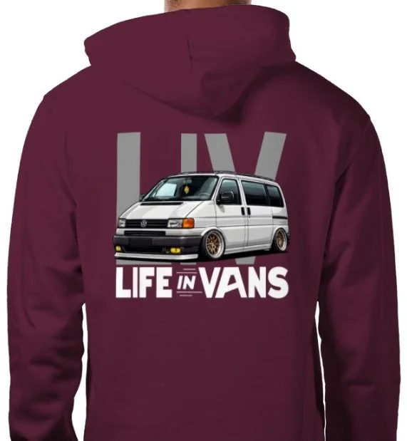 Life In Vans White VW T4 Hoodie
