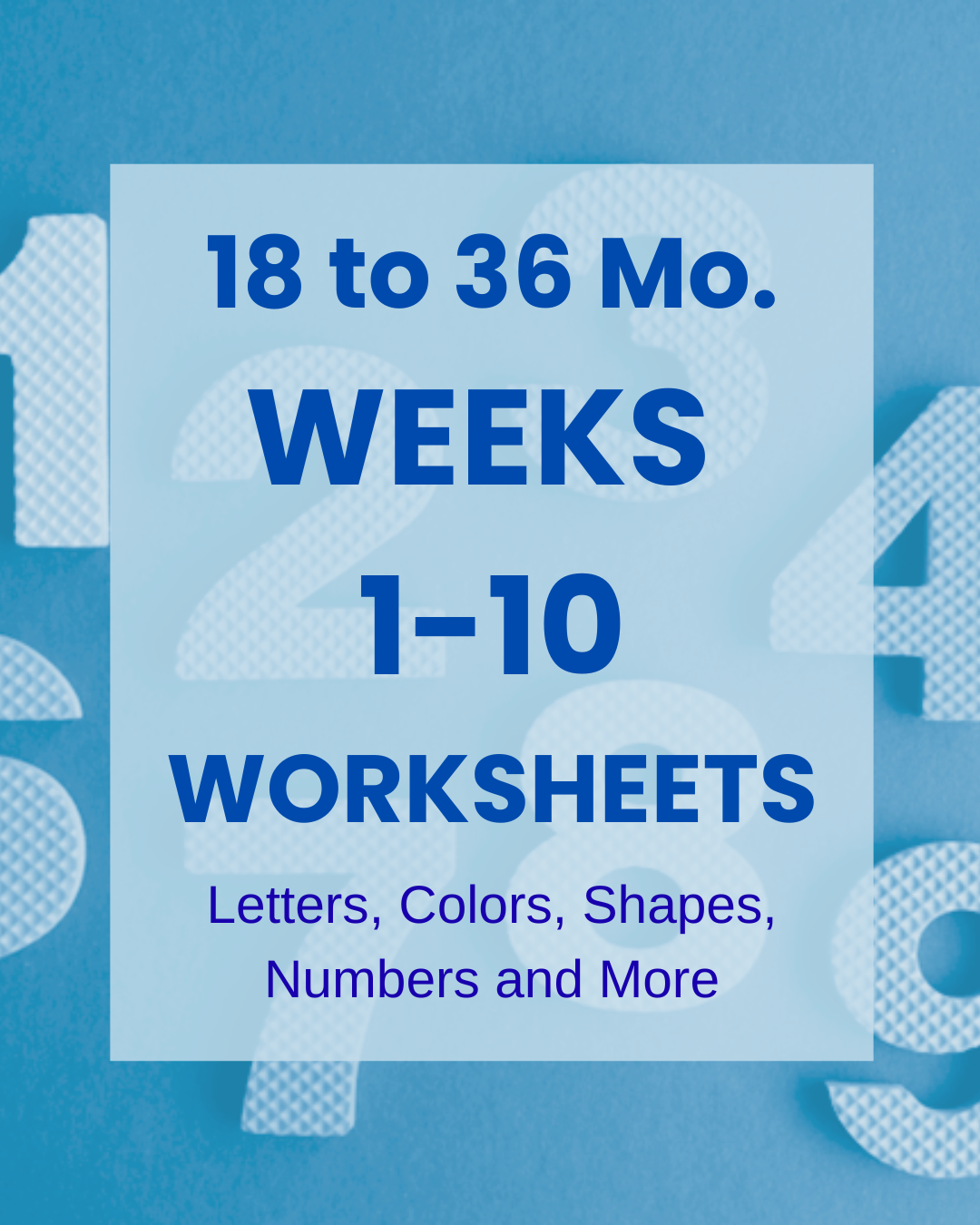 Weeks 1 -10 BUNDLE - 18-36 Month Worksheets