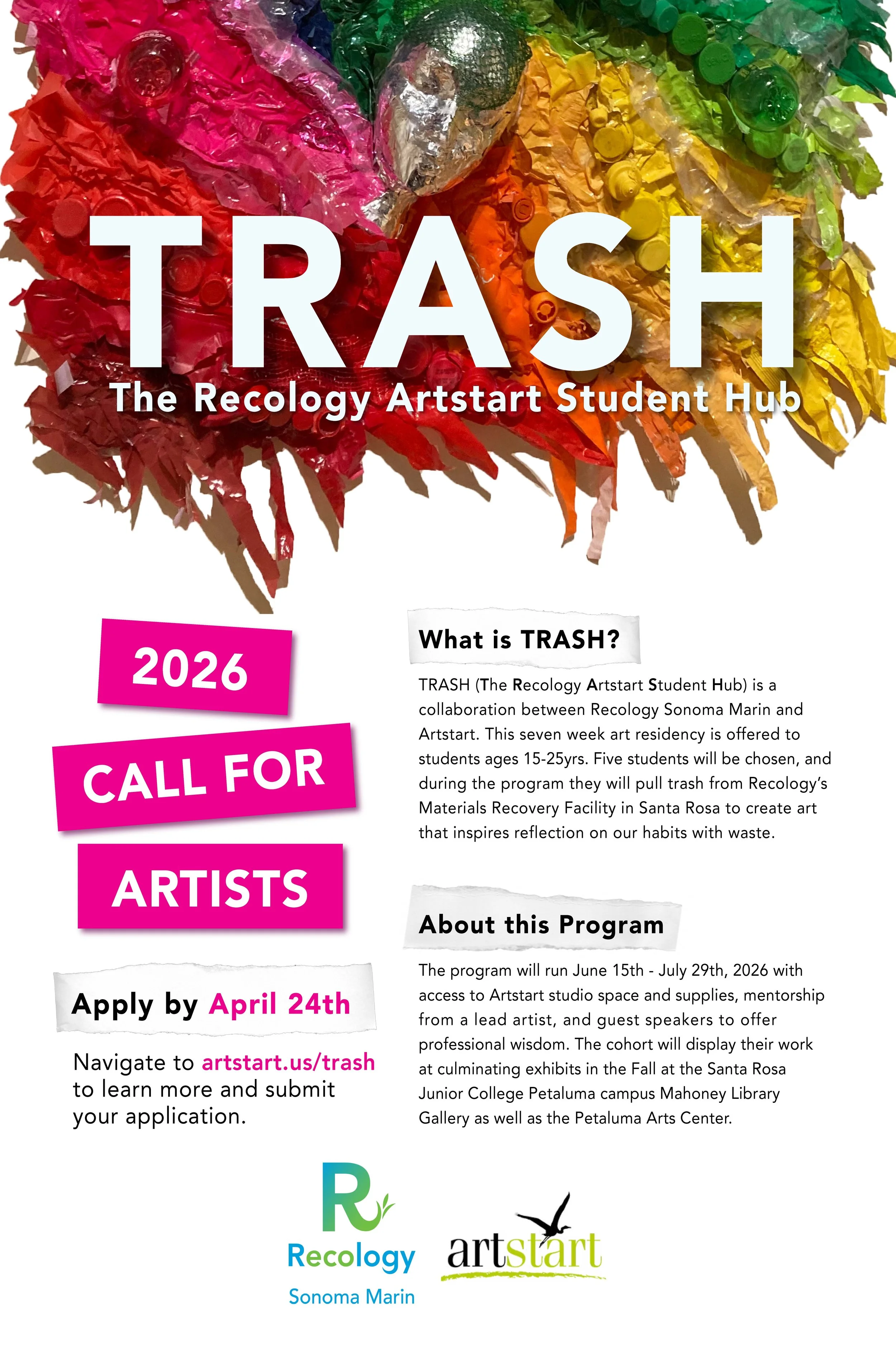 Announcing the 2026 TRASH Program! June 15th to July 29th, 2026