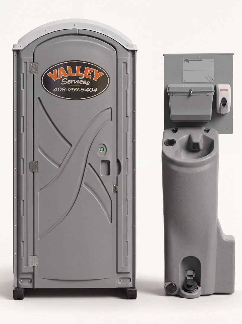 Portable toilet with handwashing station