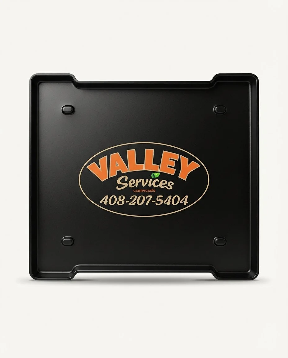 black plastic tray on a white background