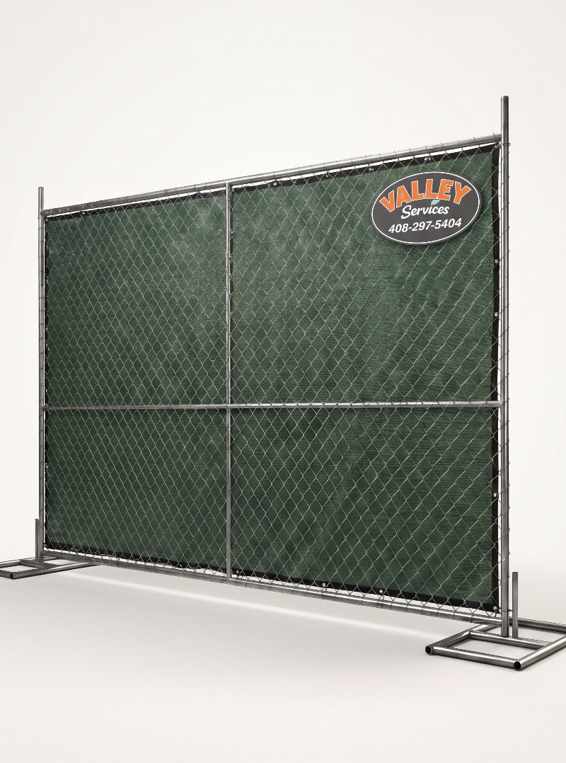 Green privacy screen fence with metal grommets