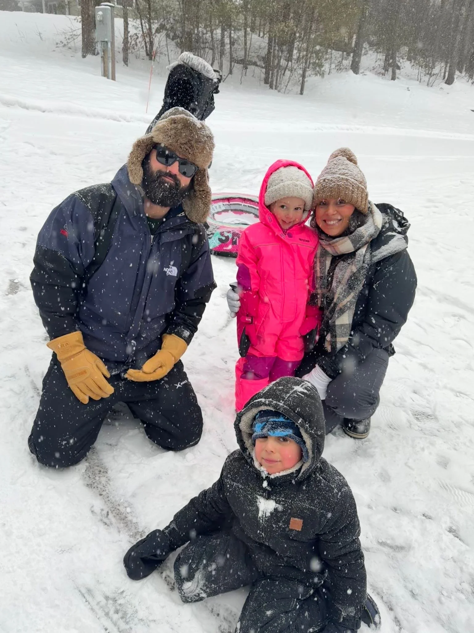 Made it outside this afternoon ☃️❄️ Sledding down our hill, some hot cocoa, and homemade cream🍦

Mila tapped out whe had enough of the cold lol🥶