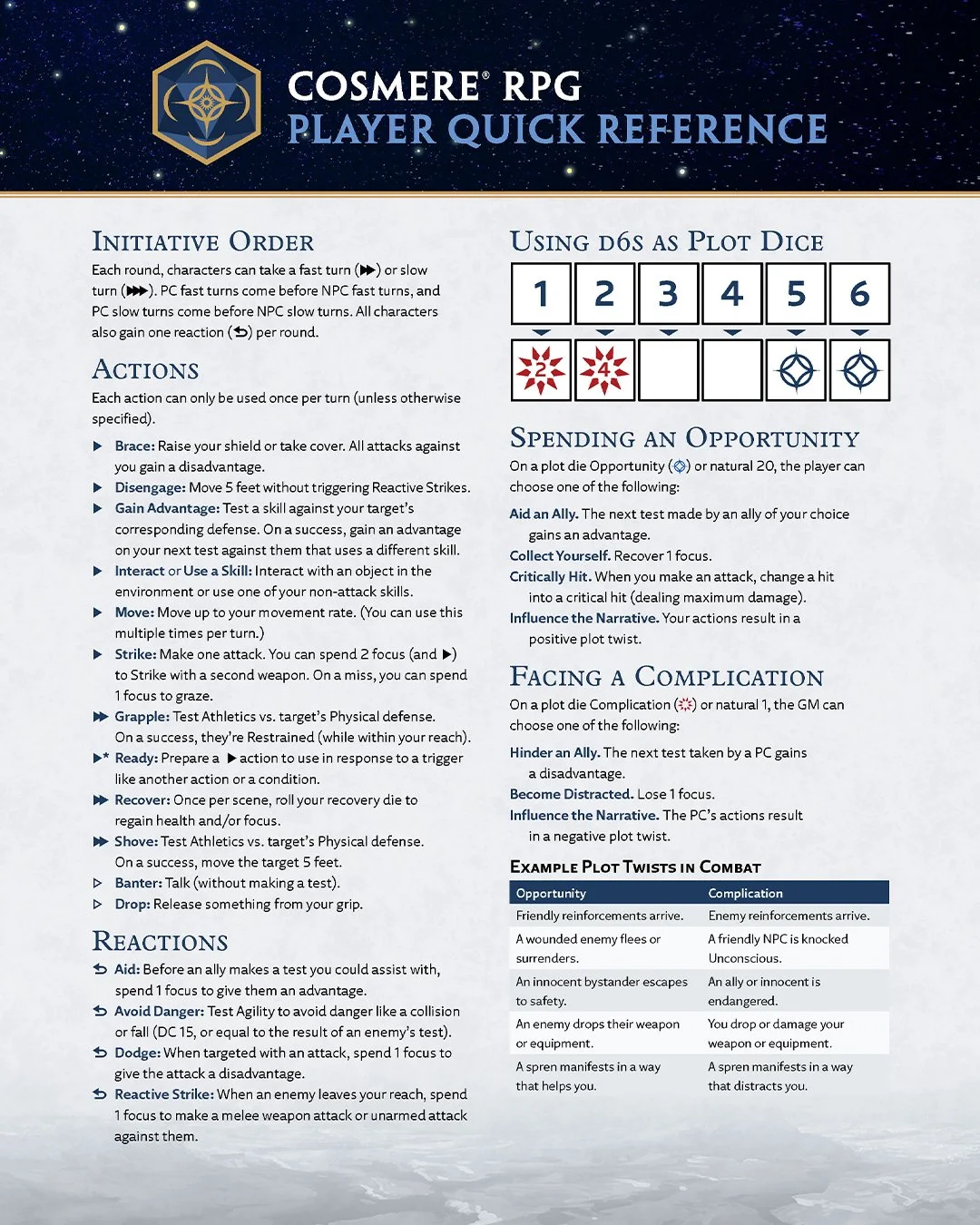 Just a reminder that we have a ton of free resources available online at cosmererpg.com/downloads (link in bio) 😌

We've got quick reference guides for GMs and players, starter rules, character sheets, creator assets, and more!
