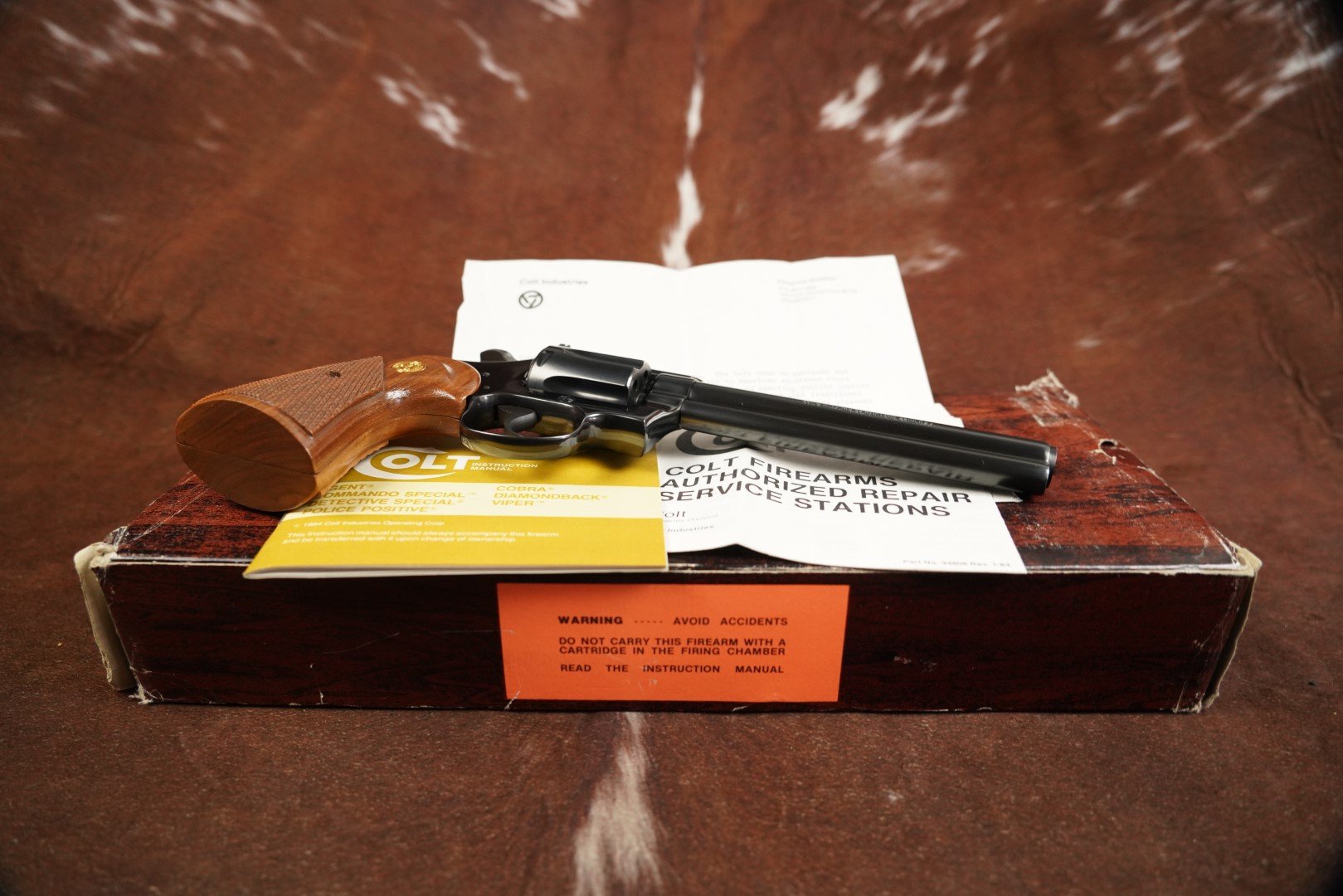 10 Colt Model Diamondback D5160 .22 LR 6%22 Blued Double Action Single Action Revolver & Box, MFD 1985.JPG