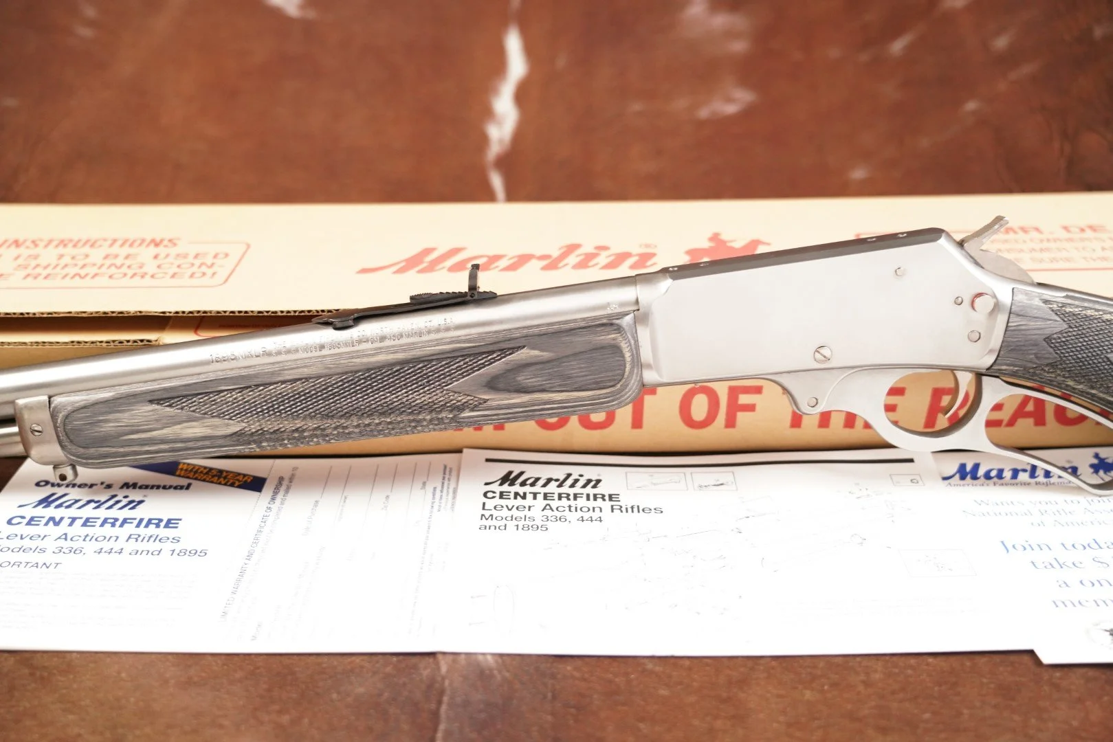 05 Marlin Firearms Model 1895MXLR .450 Marlin 24%22 Stainless Lever Rifle, 2006.JPG