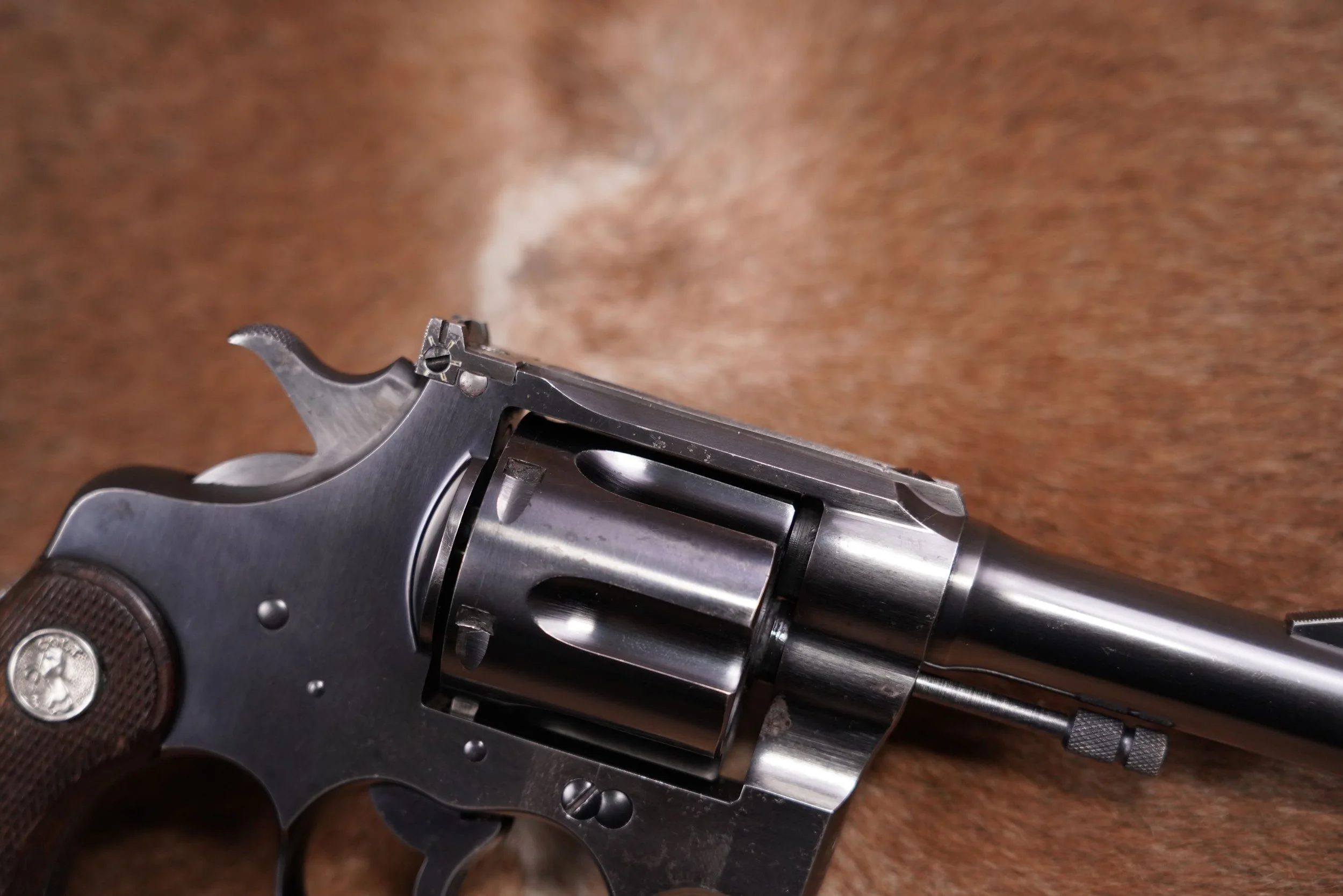 30 Colt Shooting Master 45 ACP 4.5” DA SA Revolver, MFD 1940 C&R RARE!.JPG