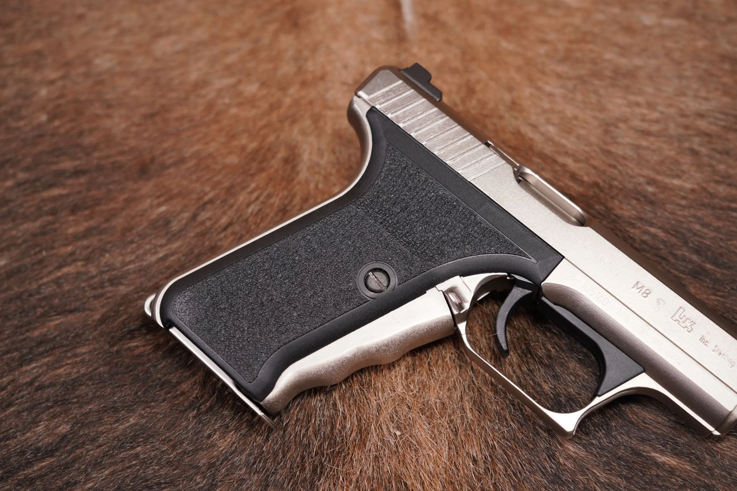 14 Heckler & Koch H&K Model P7M8 P7-M8 9mm Nickel Semi-Auto Pistol, 1992.JPG