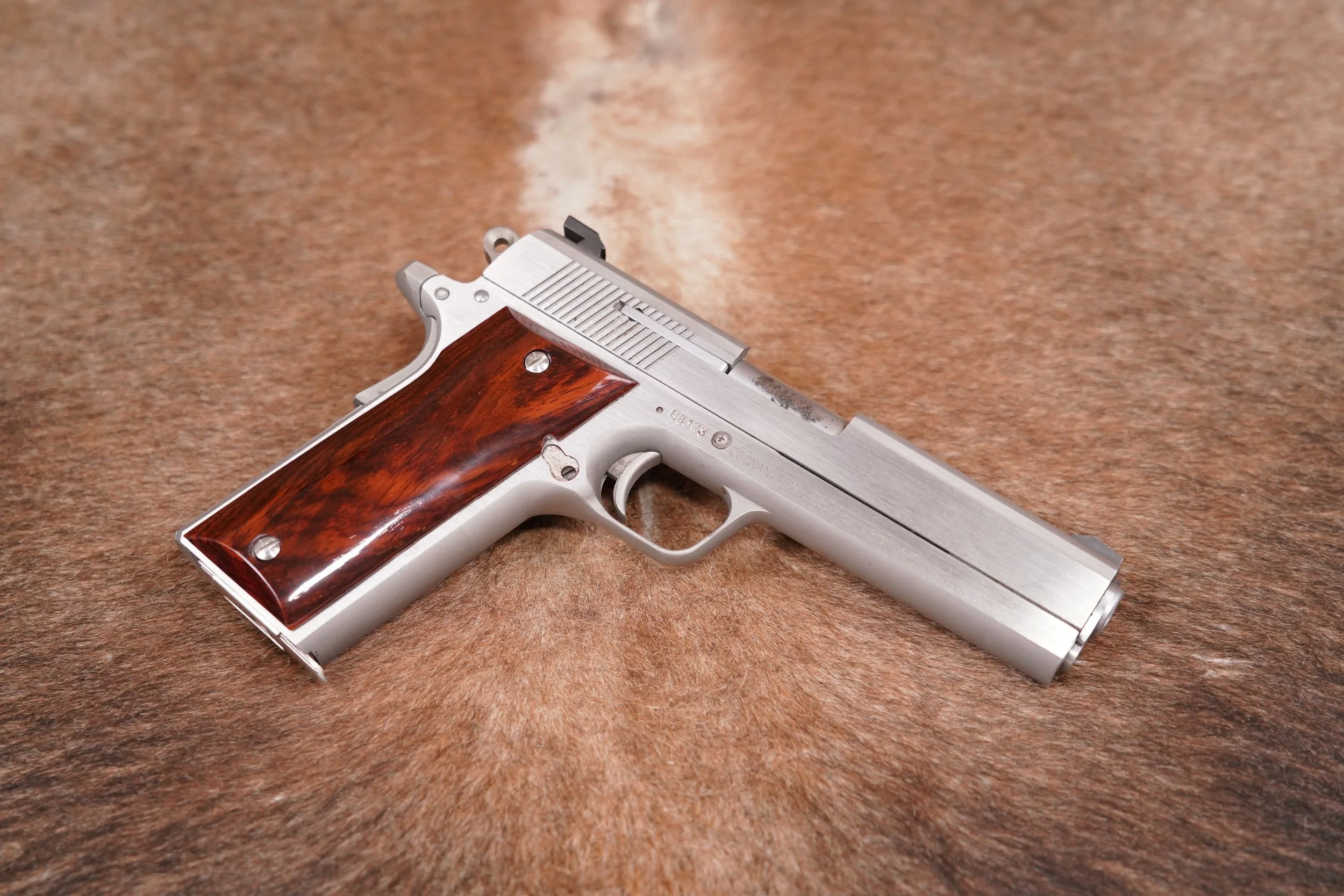 02 Coonan Arms Inc Model B .357 Magnum 5%22 Stainless Semi-Auto Pistol like 1911.JPG