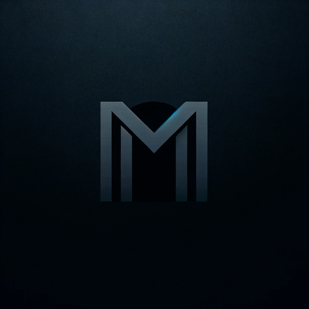 DALL·E 2024-01-26 00.41.12 - A professional and minimalist logo for a tech company, with a solid letter 'M' as the central element. The color scheme should be dark, predominantly .png