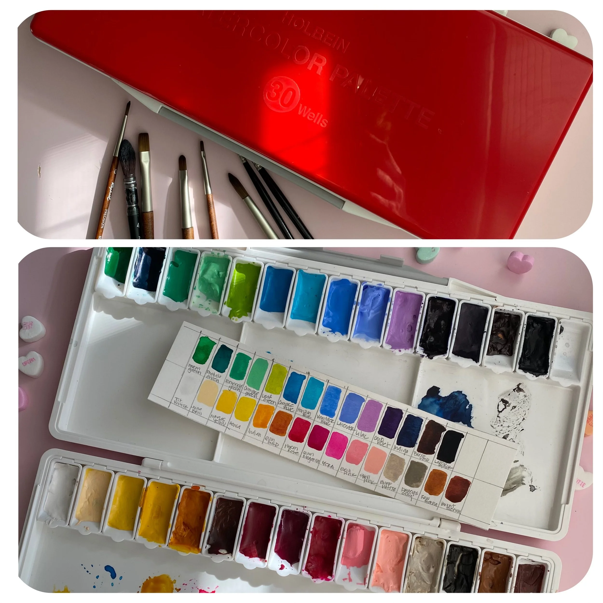 Holbein watercolor palette, new colors for 2025