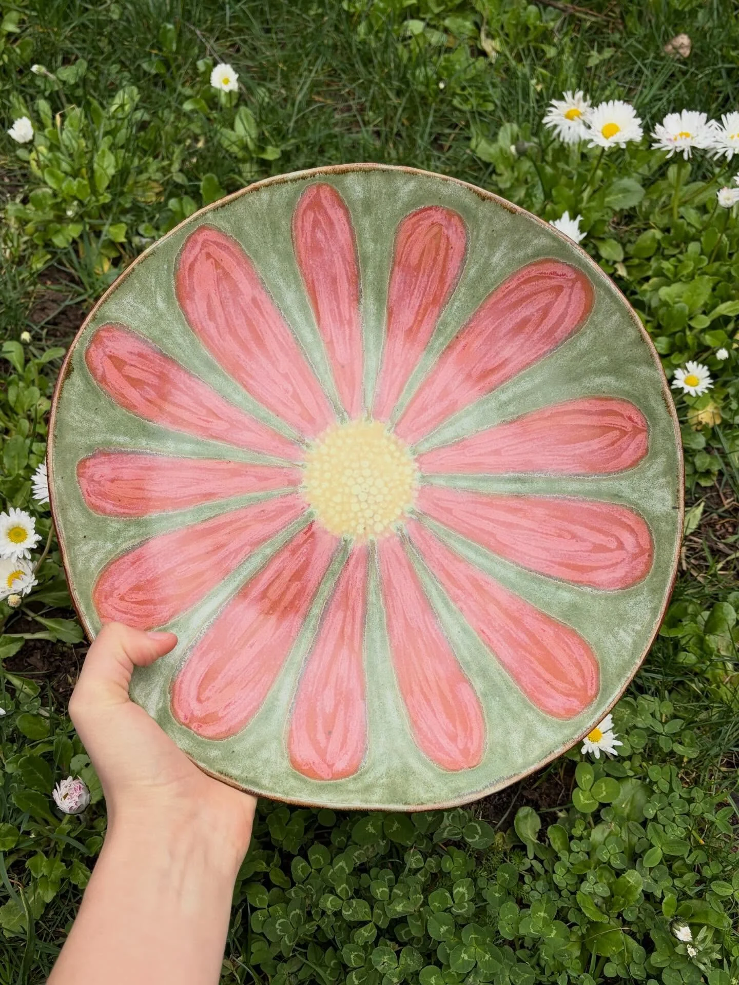 Flower dish with my head for scale 🌸🌻🙆🏻&zwj;♀️
