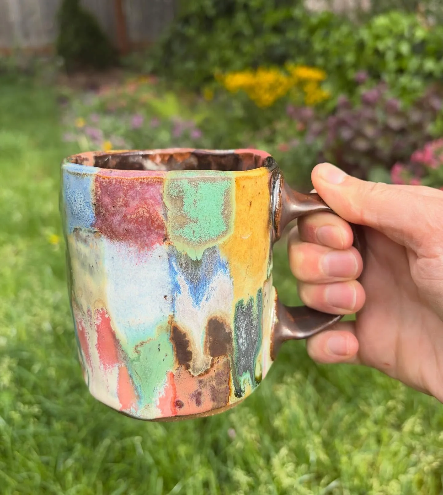 A crazy mug idea that I honestly probably won&rsquo;t do again&hellip;. but! Some interesting results!! 

This will be available at OPA @ceramicshowcase April 24-26 at the Oregon Convention Center. 

(Also, i saw oklou live this week &amp; i love her