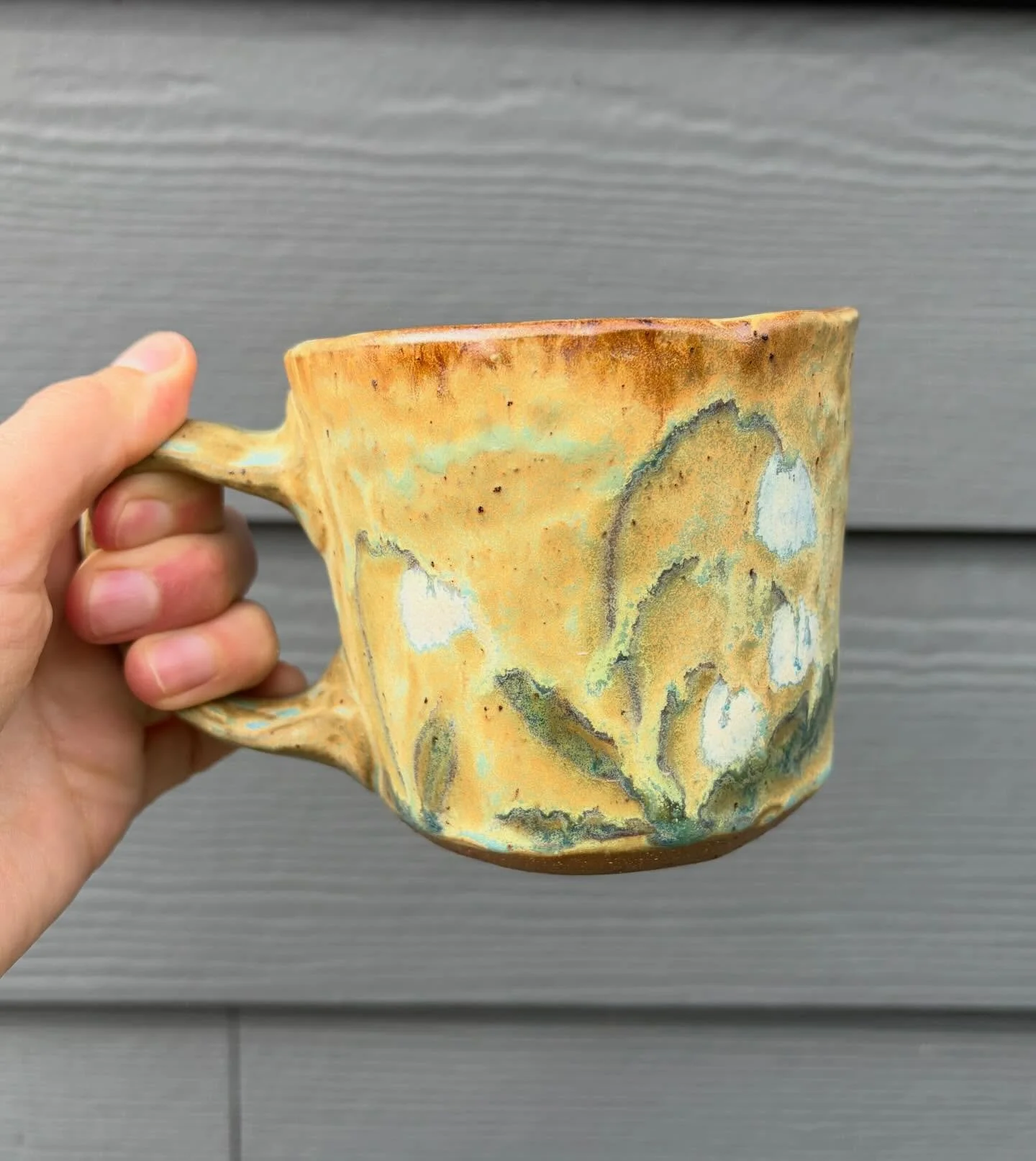I like this one. A bit more subtle than the last. A bit rustic. I love the nodding flowers. 

Come see me (&amp; my studiomates @finethingspdx ) at the OPA Ceramic Showcase next weekend! April 24-26 !!