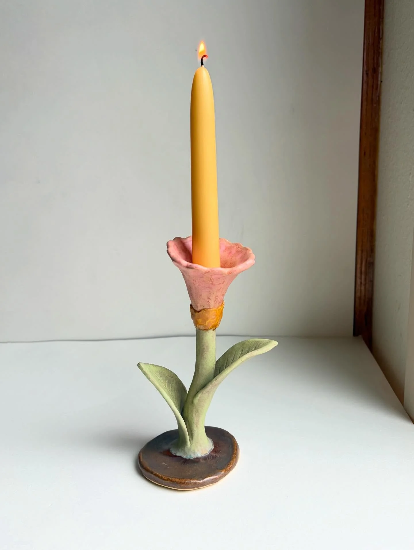 Some nice glaze details on this lady. She tilts a bit but still holds a candle straight!! Available this weekend at @ceramicshowcase