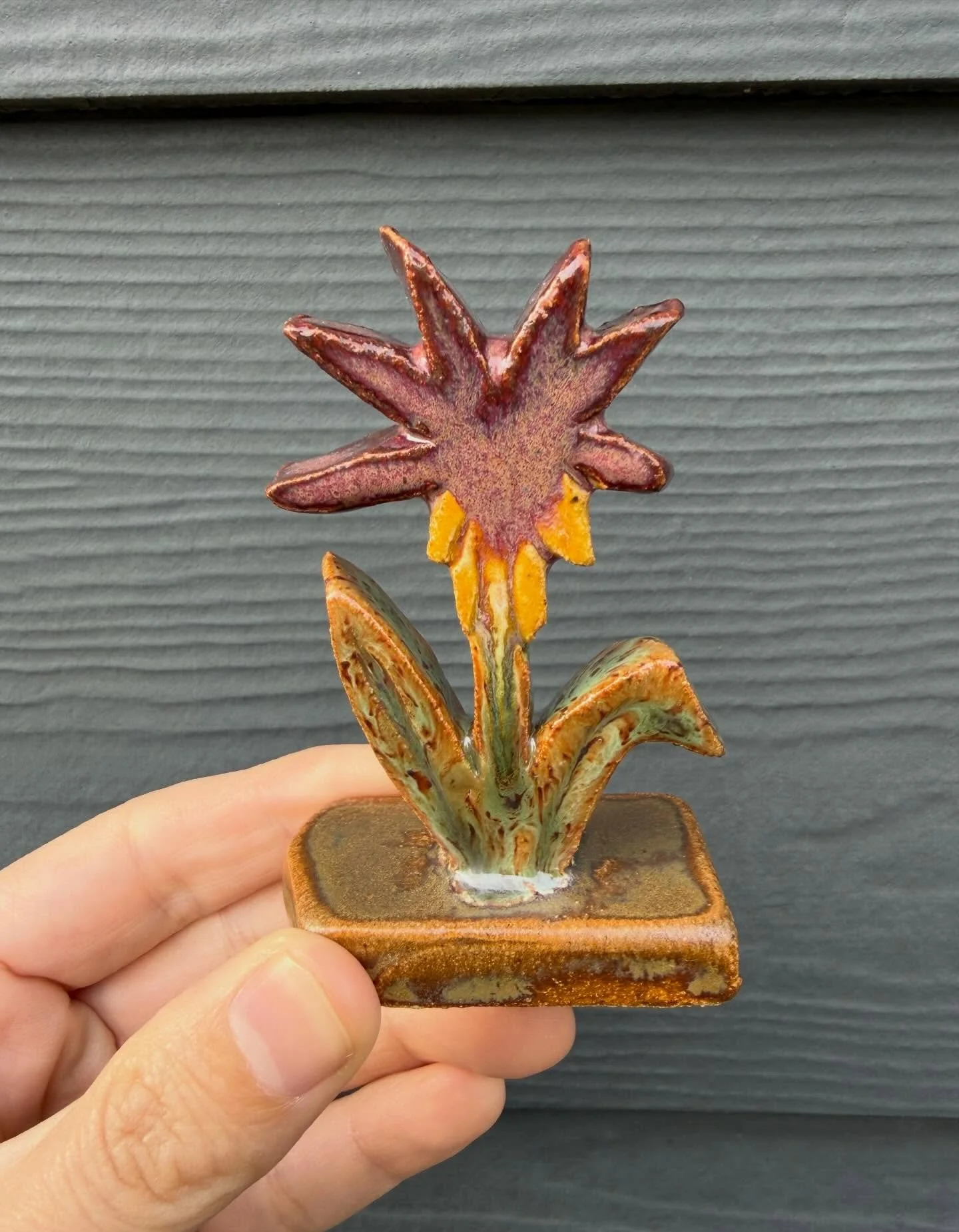 I like these glazes. I&rsquo;ll call this flower a starburst. 🌟🌷
Bonus: a hot dog