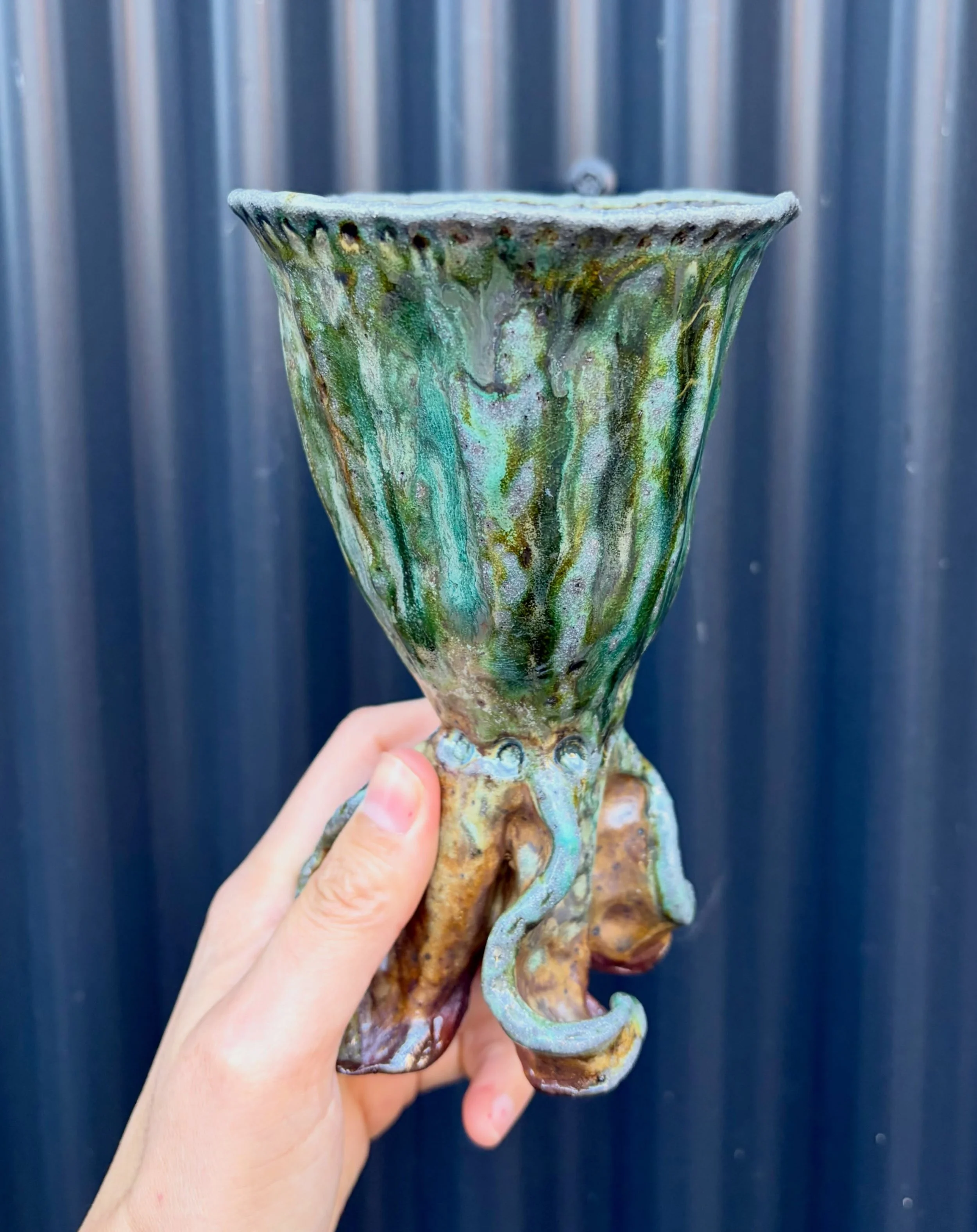 If you are looking for decor that makes you feel like a mer-creature from an aquatic sci-fi fantasy, then might I recommend &hellip; this goblet. 🧜🏼&zwj;♀️🐉🧜🏾&zwj;♂️

Will be available at Last Thursday on Alberta next week!