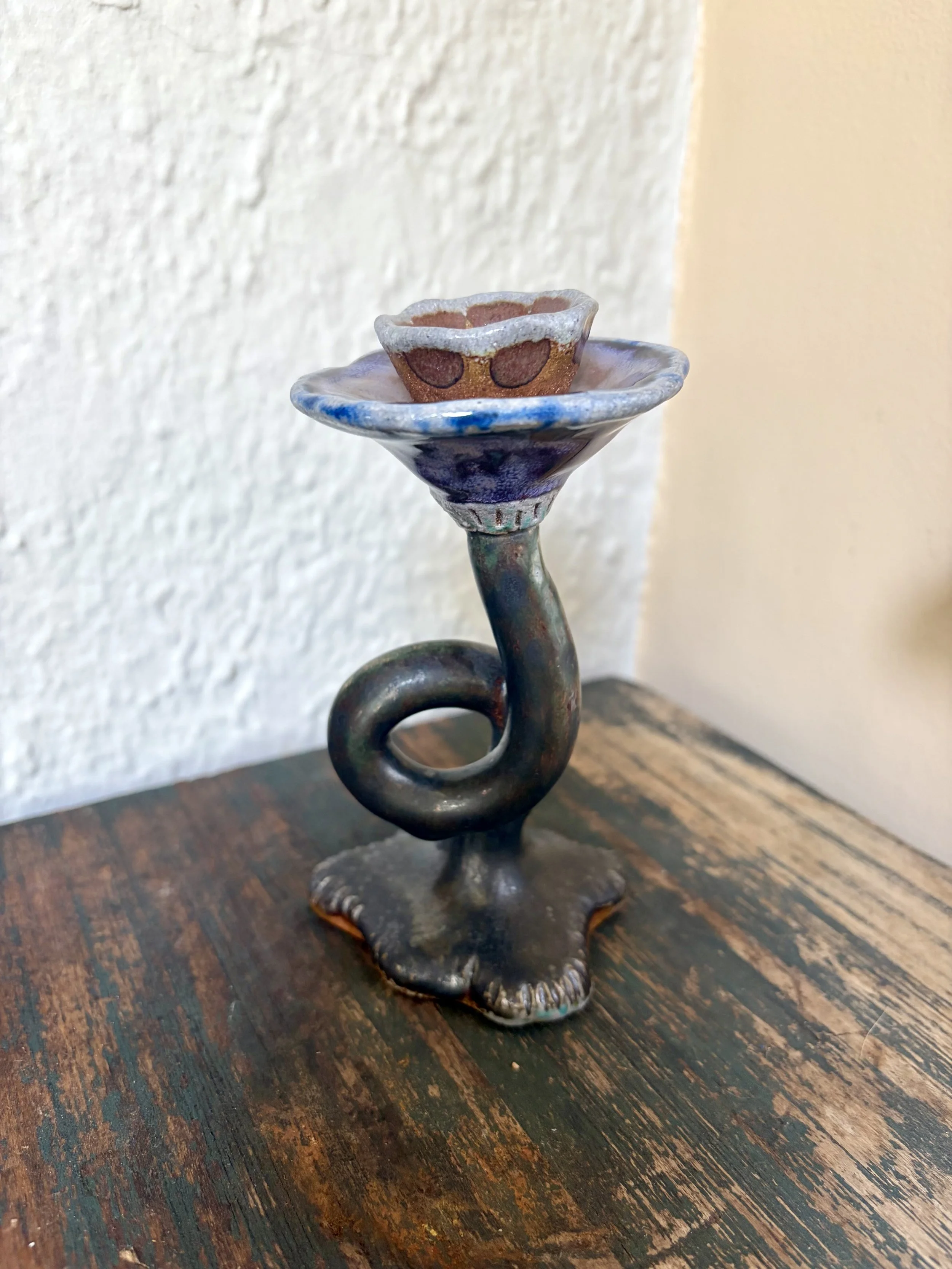 Soda-Fired Candle Holder
