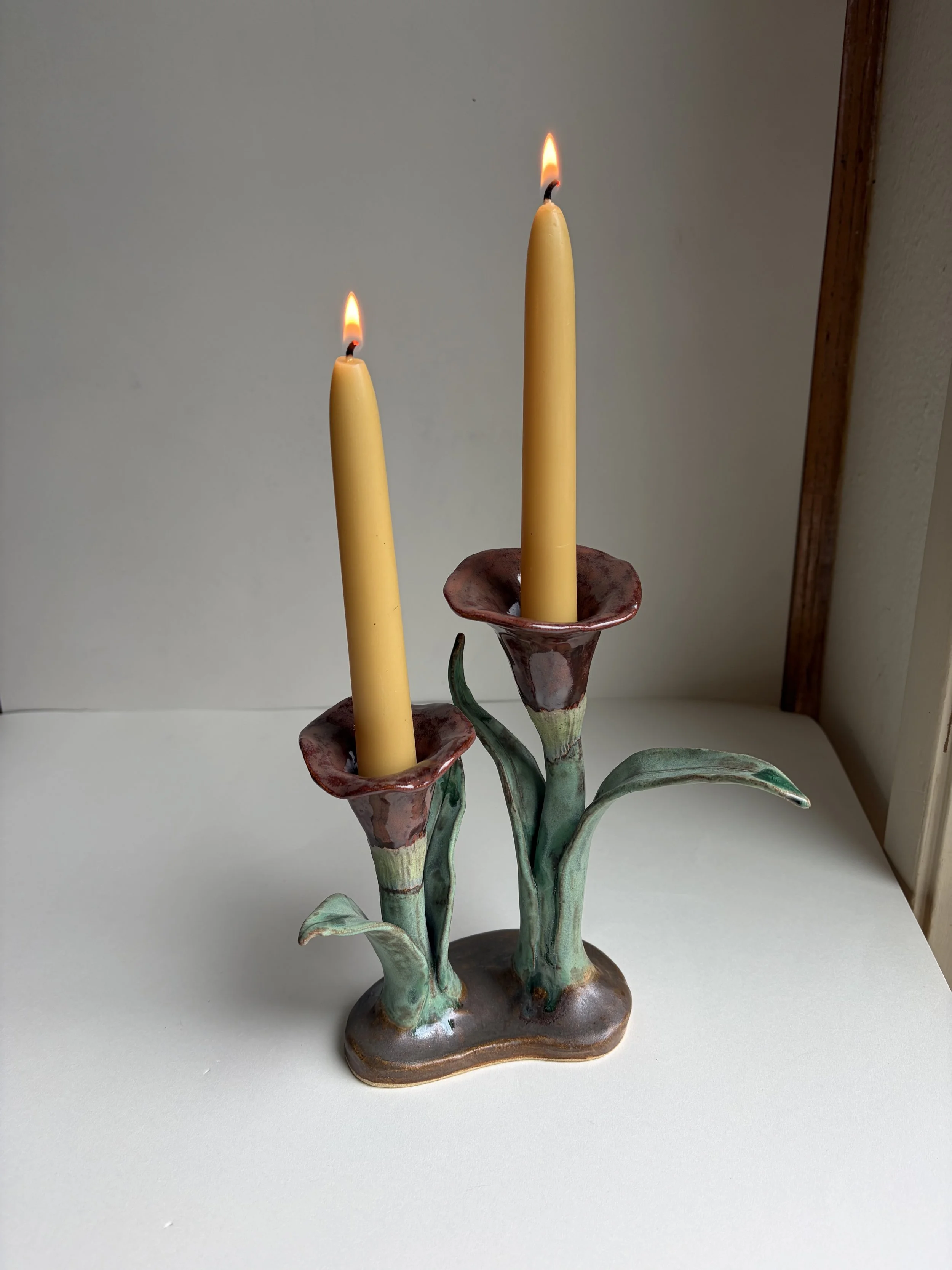 Double Calla Lily Candle Holder