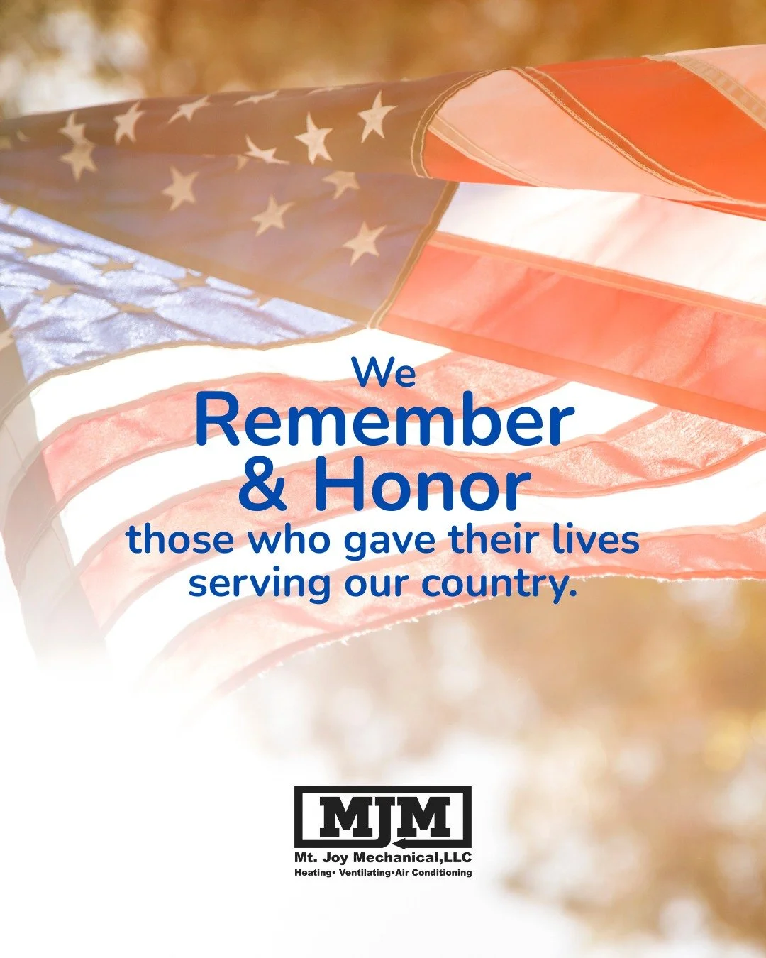 Honoring Memorial Day and the sacrifices of many for our freedom 🇺🇸

#mtjoymechanical #mtjoyhvac #hvacmtjoy #mtjoypa #mtjoypennsylvania #furnacemaintence #lancasterpa #springmaintenance #hvaclancasterpa #hvaclancaster #dauphincountypa #lebanoncount