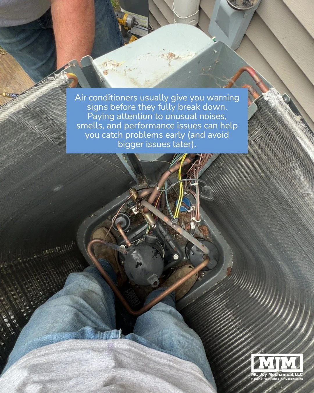 Air conditioners usually give you warning signs before they fully break down. Paying attention to unusual noises, smells, and performance issues can help you catch problems early (and avoid bigger issues).

Call 717-945-2714 for emergencies or to sch
