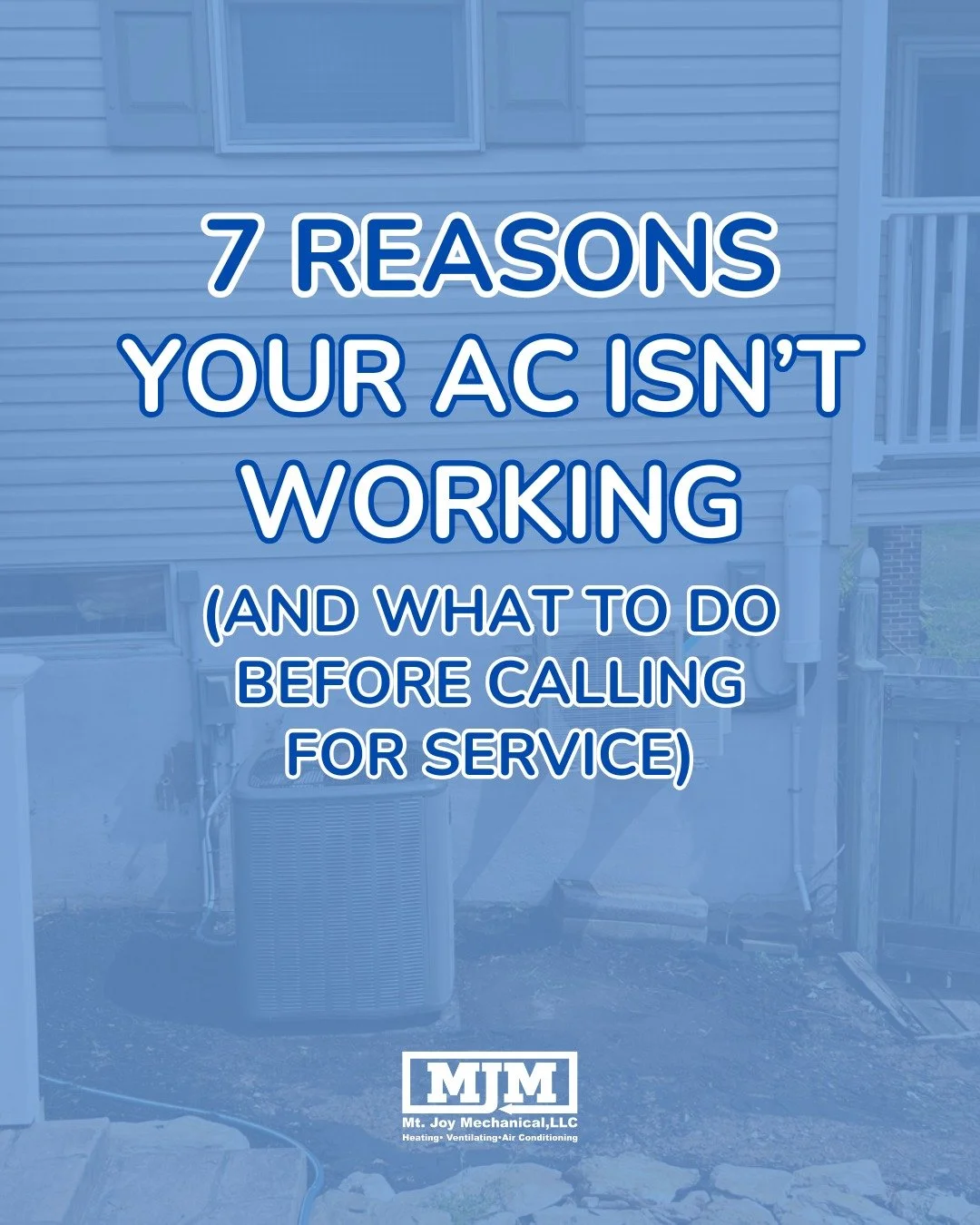 Try these tips if your AC isn't running correctly. Need a second opinion? Give us a call. 

📱717-945-2714
💻 mtjoymechanical.com

#mtjoymechanical #mtjoyhvac #hvacmtjoy #mtjoypa #mtjoypennsylvania #furnacemaintence #lancasterpa #springmaintenance #h