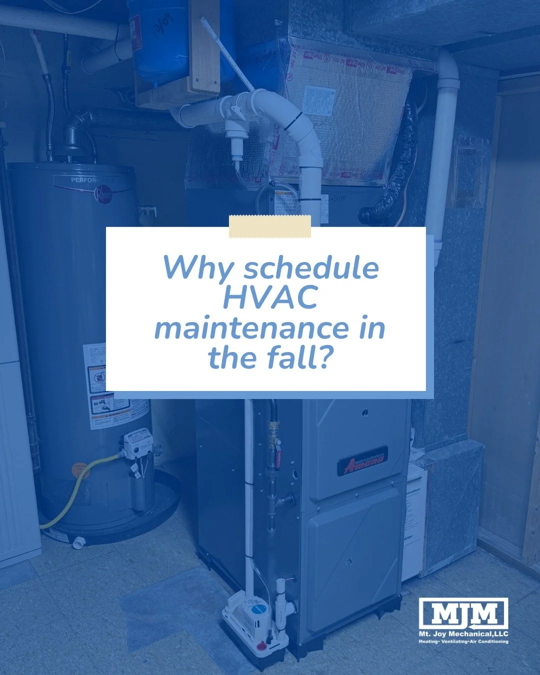 Why schedule HVAC maintenance now?

Early October is the perfect time to get your heating system ready for the colder months ahead. You may not need the heat just yet, but that makes now an ideal time to make sure everything is working properly.

Fal