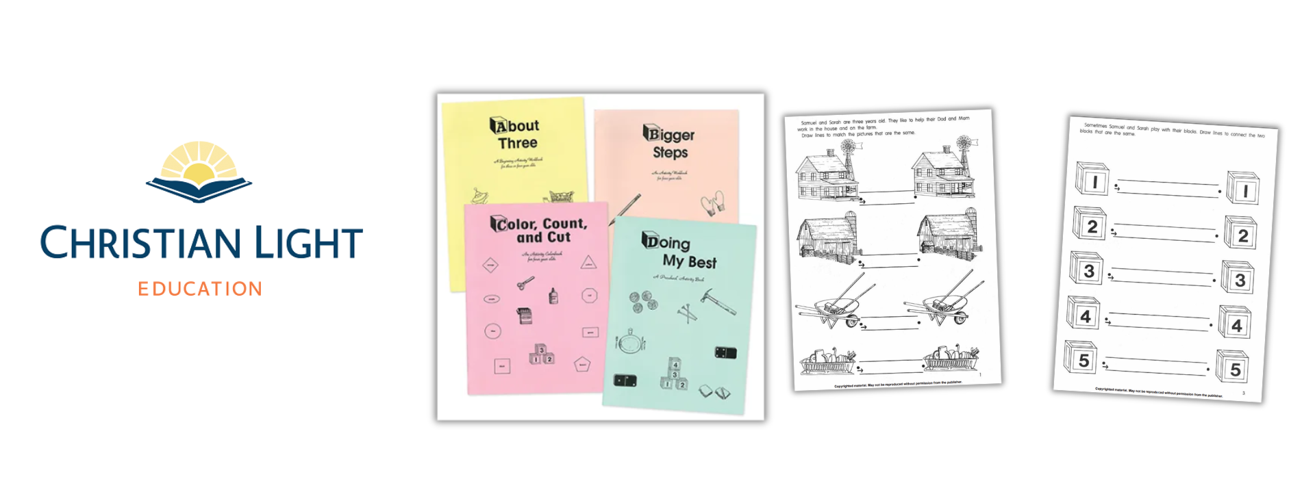 Simple exercises in drawing lines and visual comparison for the very young child.
