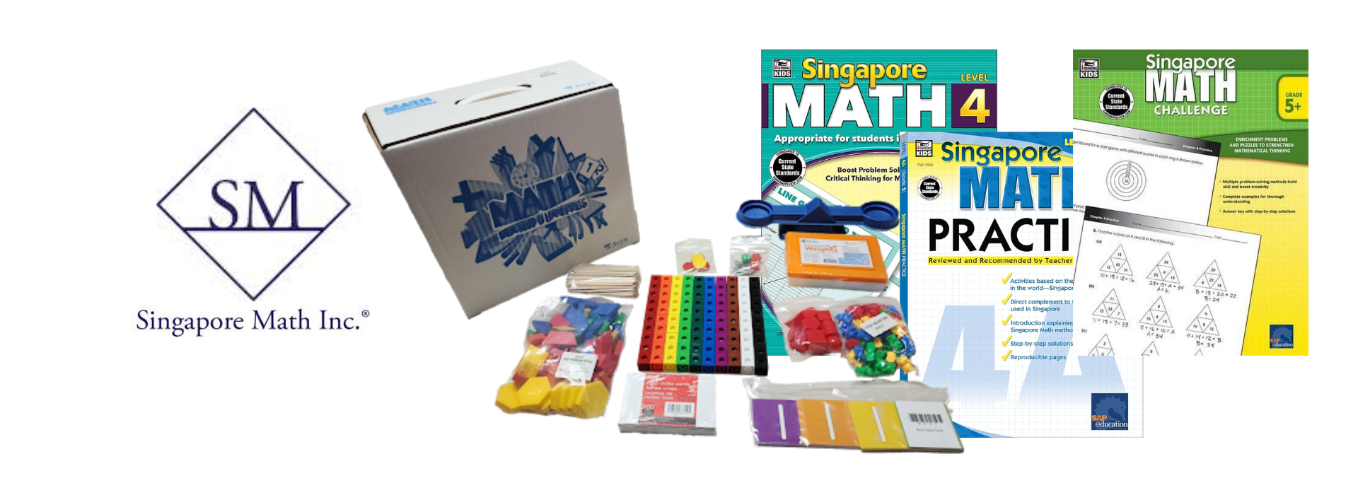 singapore math kindergarten homeschool​ curriculum manipulatives and primary and middle books.