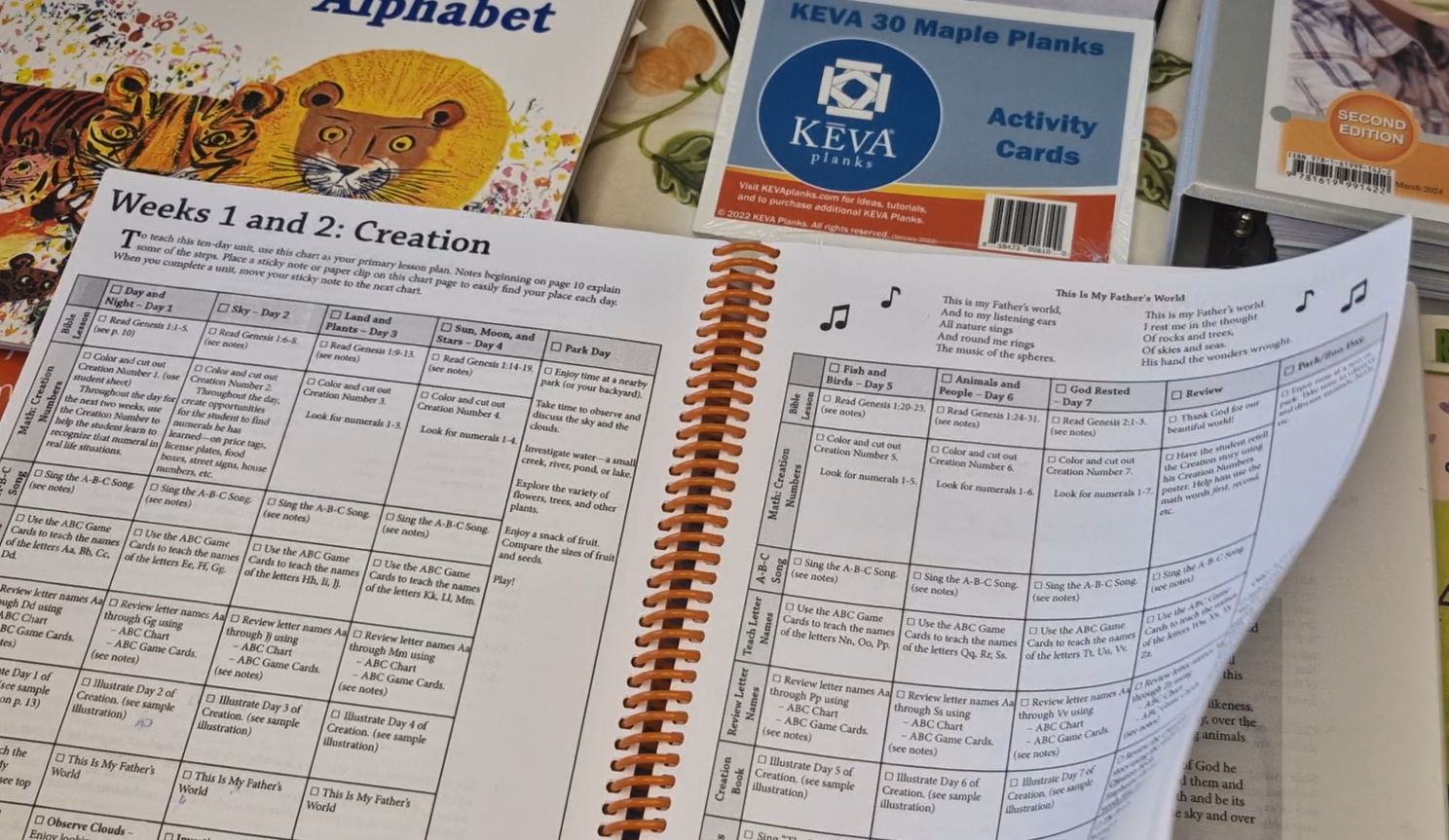 This is what the My Father's World Schedule looks like.