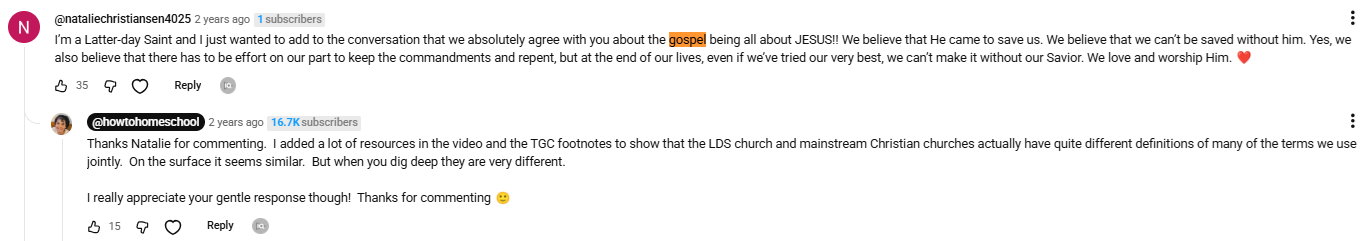 LDS people beleive in the gospel but not THE gospel.