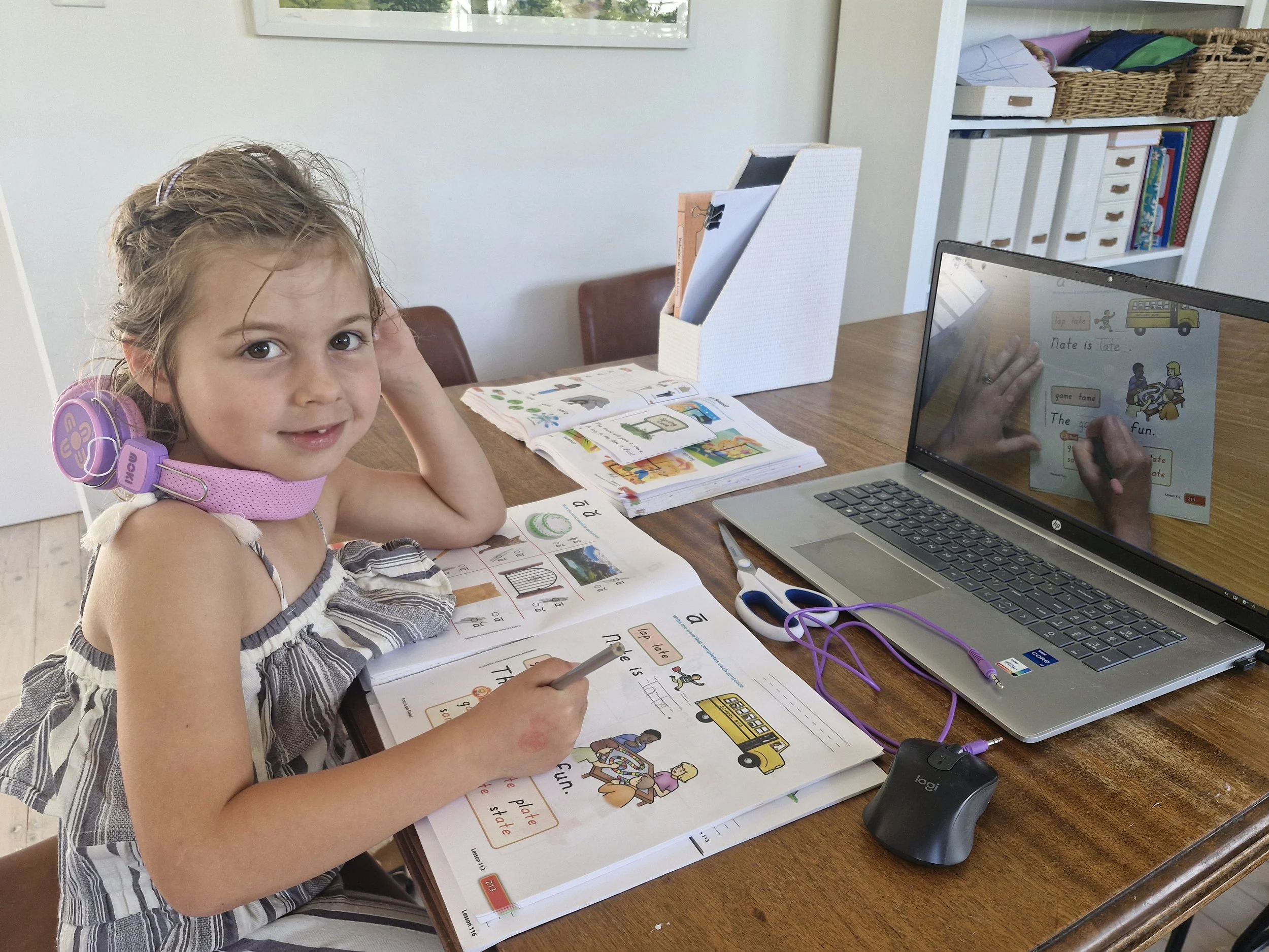 My daughter doing bju press homeschool.