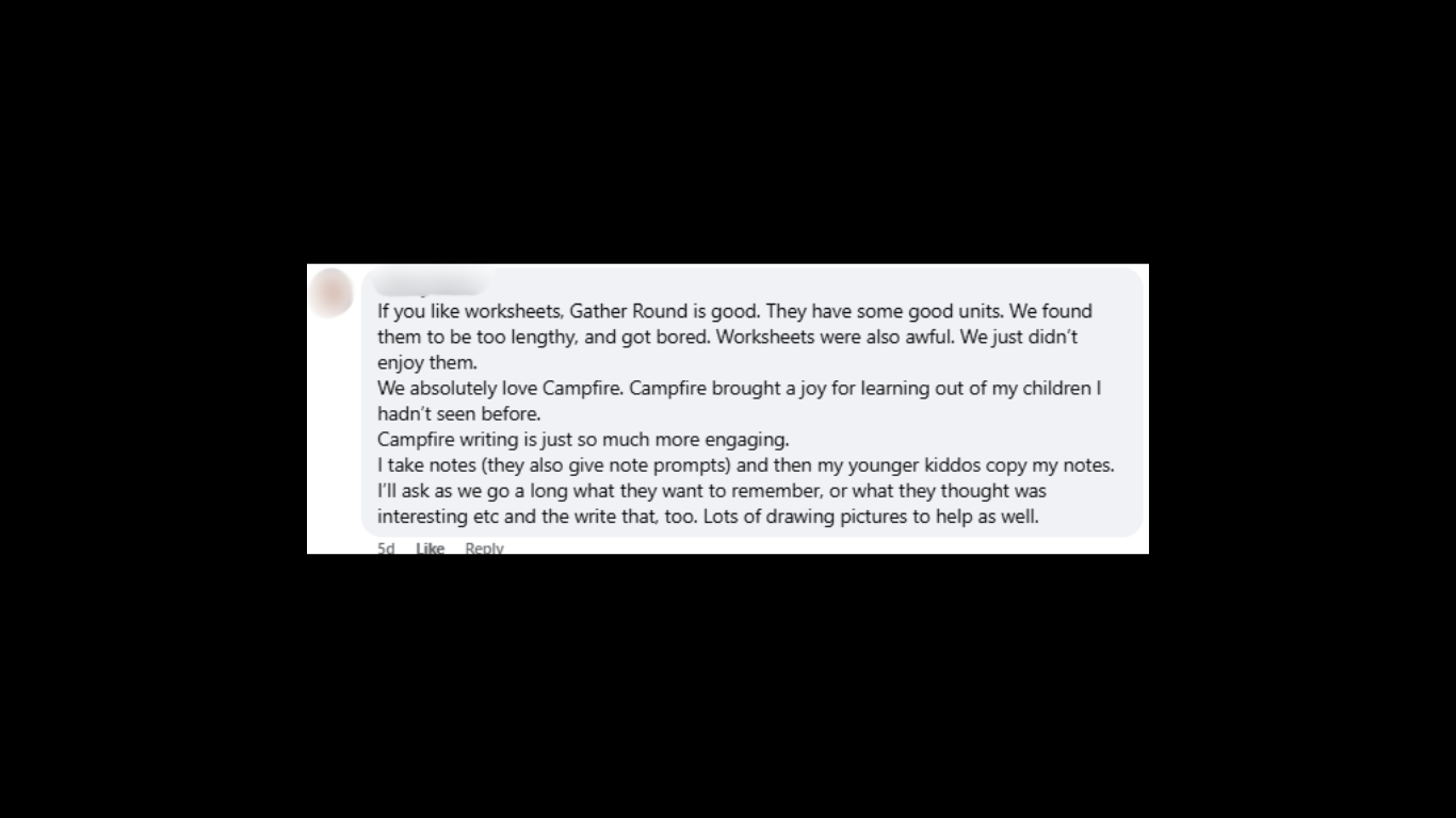 This review says Gather Round is heavy on worksheets.