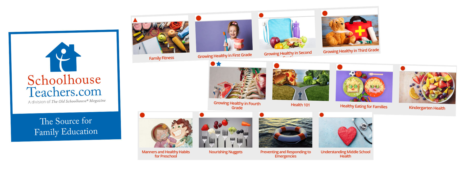 Schoolhouse teachers has elementary homeschool PE curriculum as well as secondary levels. There are heaps of health programs, family fitness, and nutritional courses to choose from.