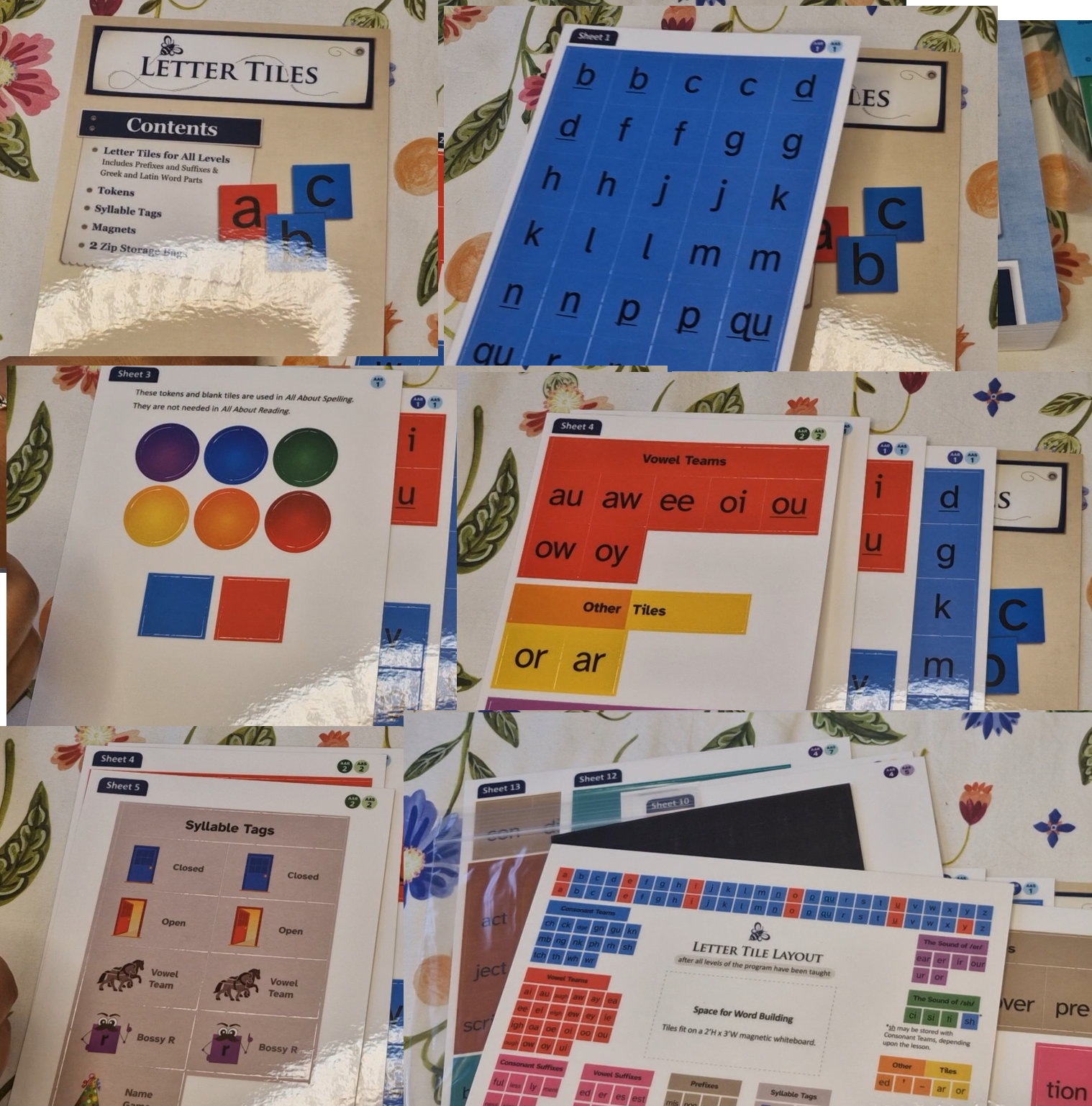 Letter tiles that came with my All About Reading program.