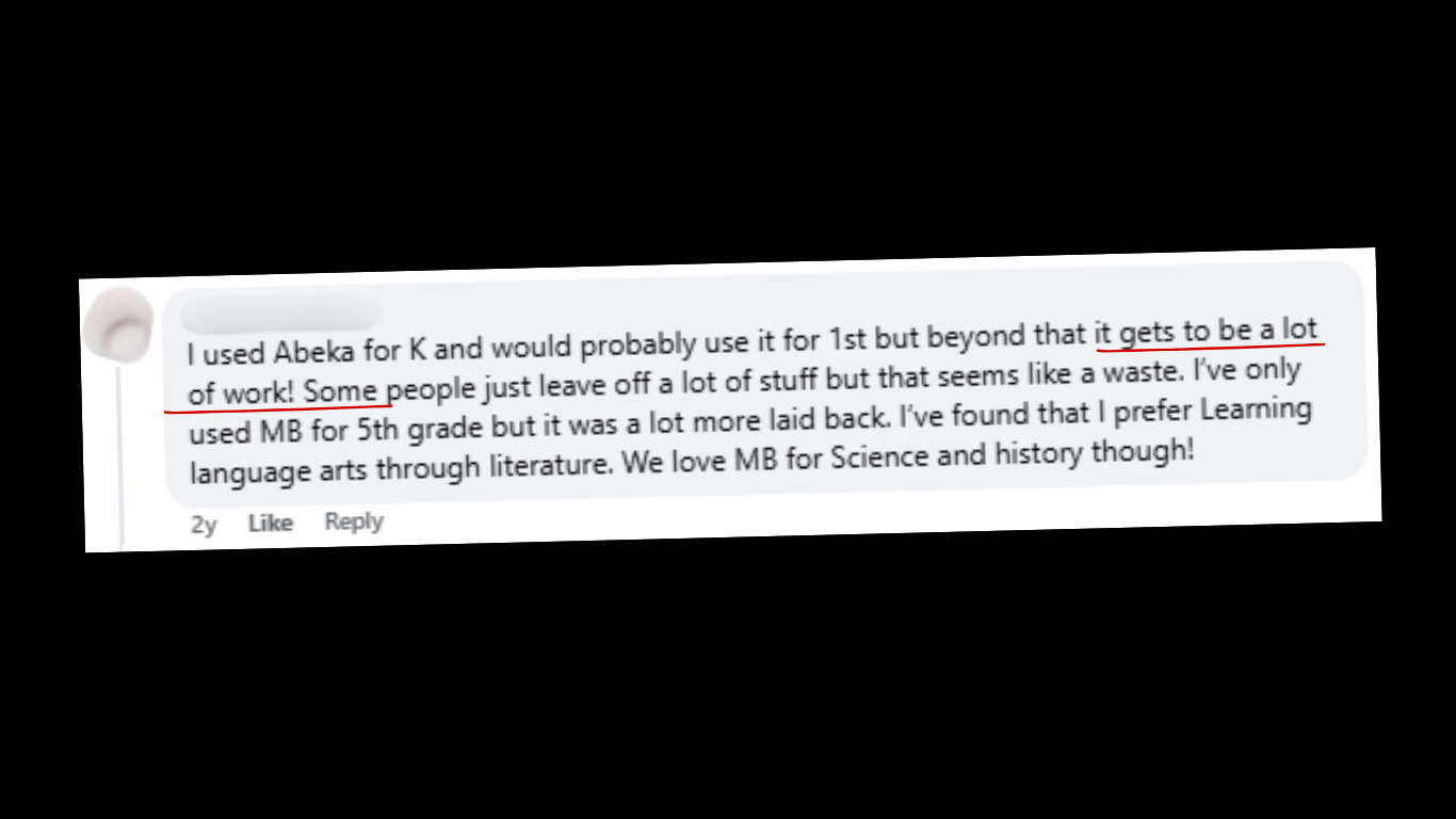 Abeka gets to be a lot of work.