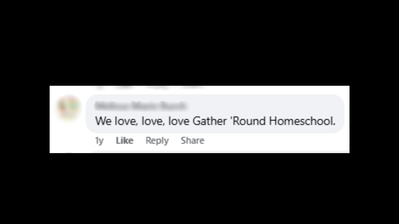 We love, love love Gather 'Round Homeschool!