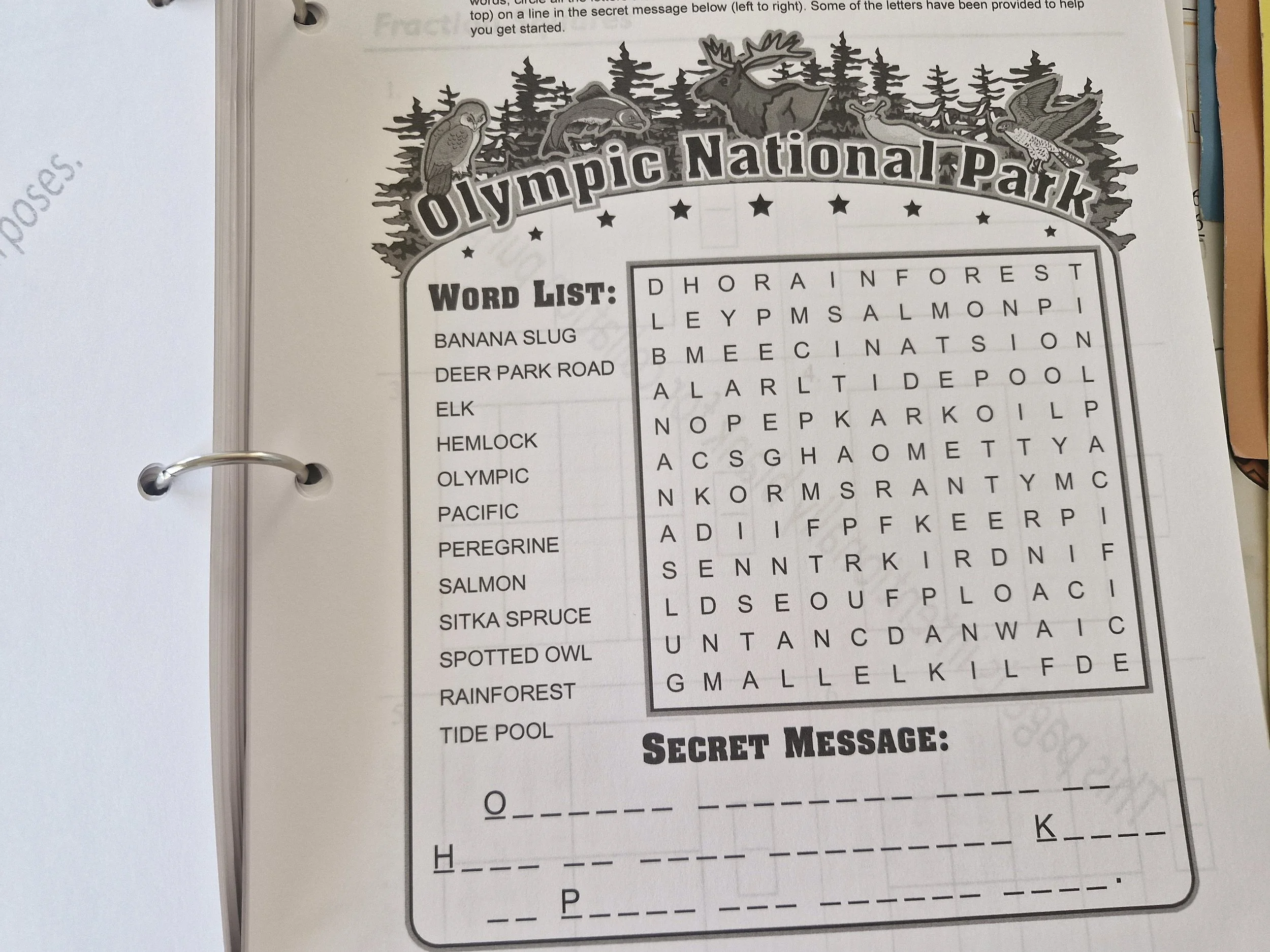 math 3 handout on the Olympic National Park