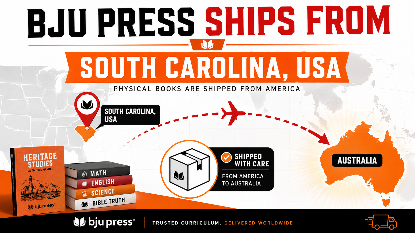 Where BJU Press ships from.