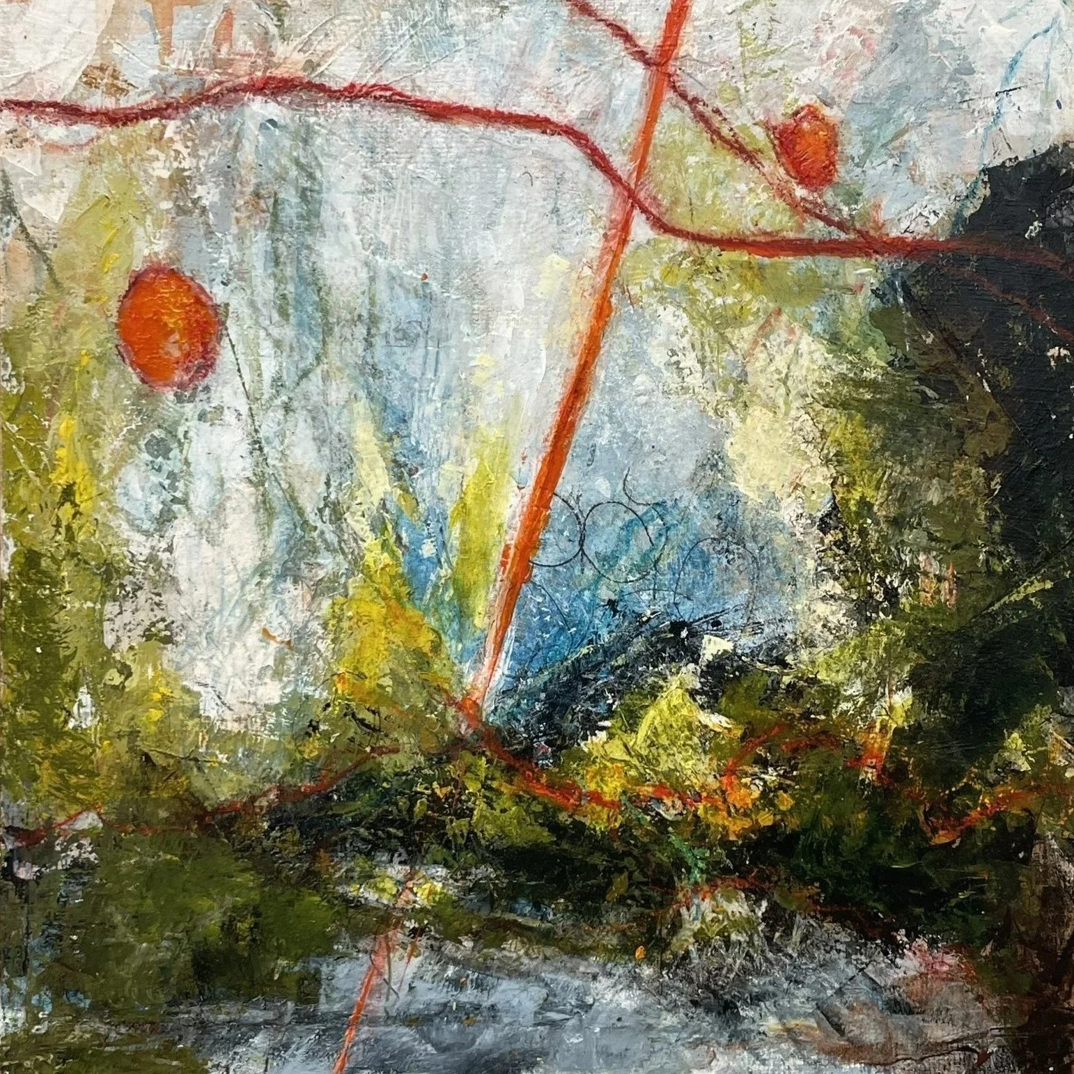 Angel Flying in the Midst
Acrylic Mixed Media on Panel
12" x 12" 