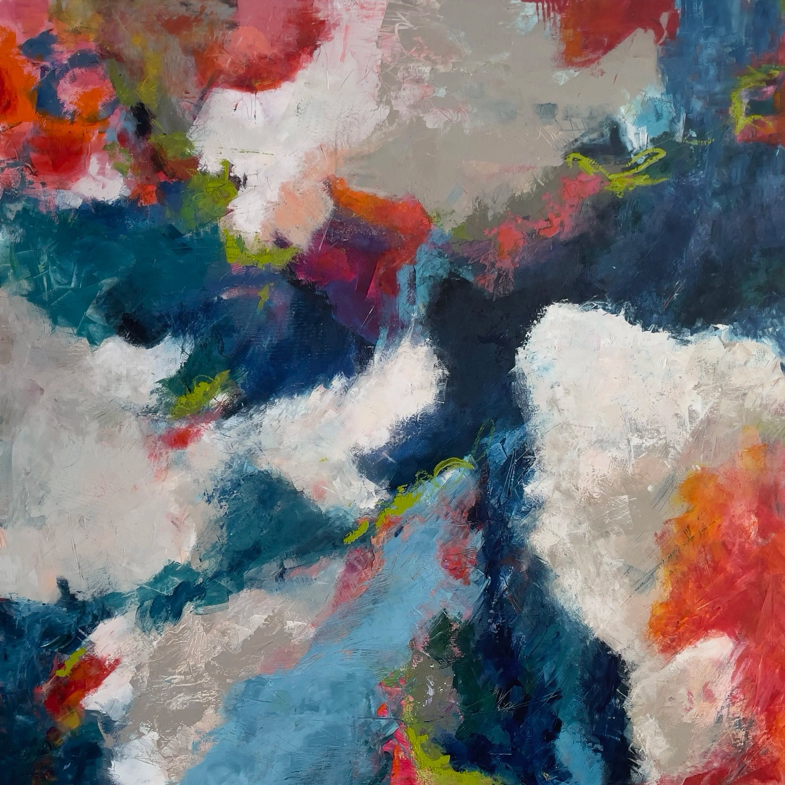 Conjunction
Oil & Cold Wax Mixed Media on Panel
36” x 36”