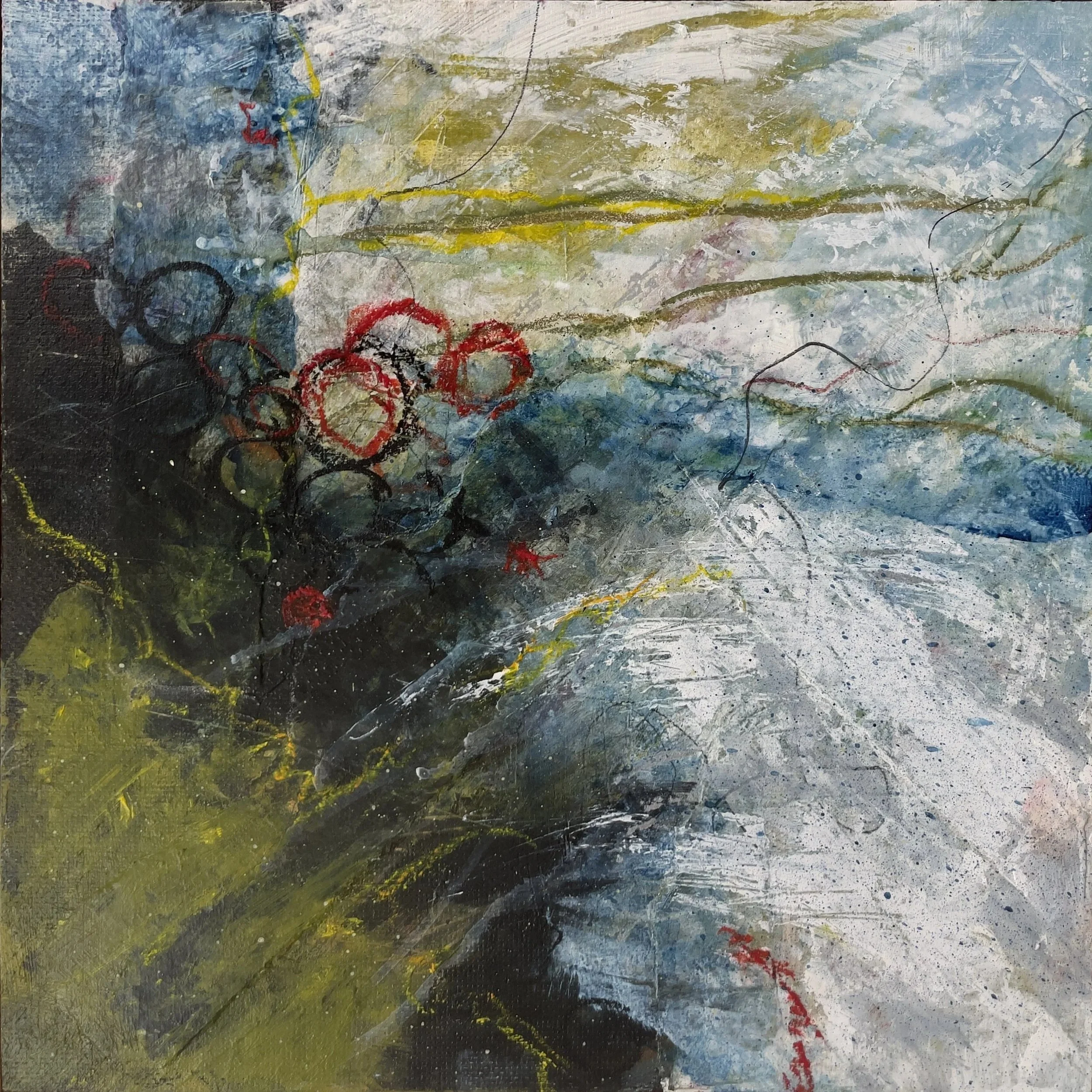 The Sky Receded as a Scroll
Acrylic Mixed Media on Panel
12" x 12"