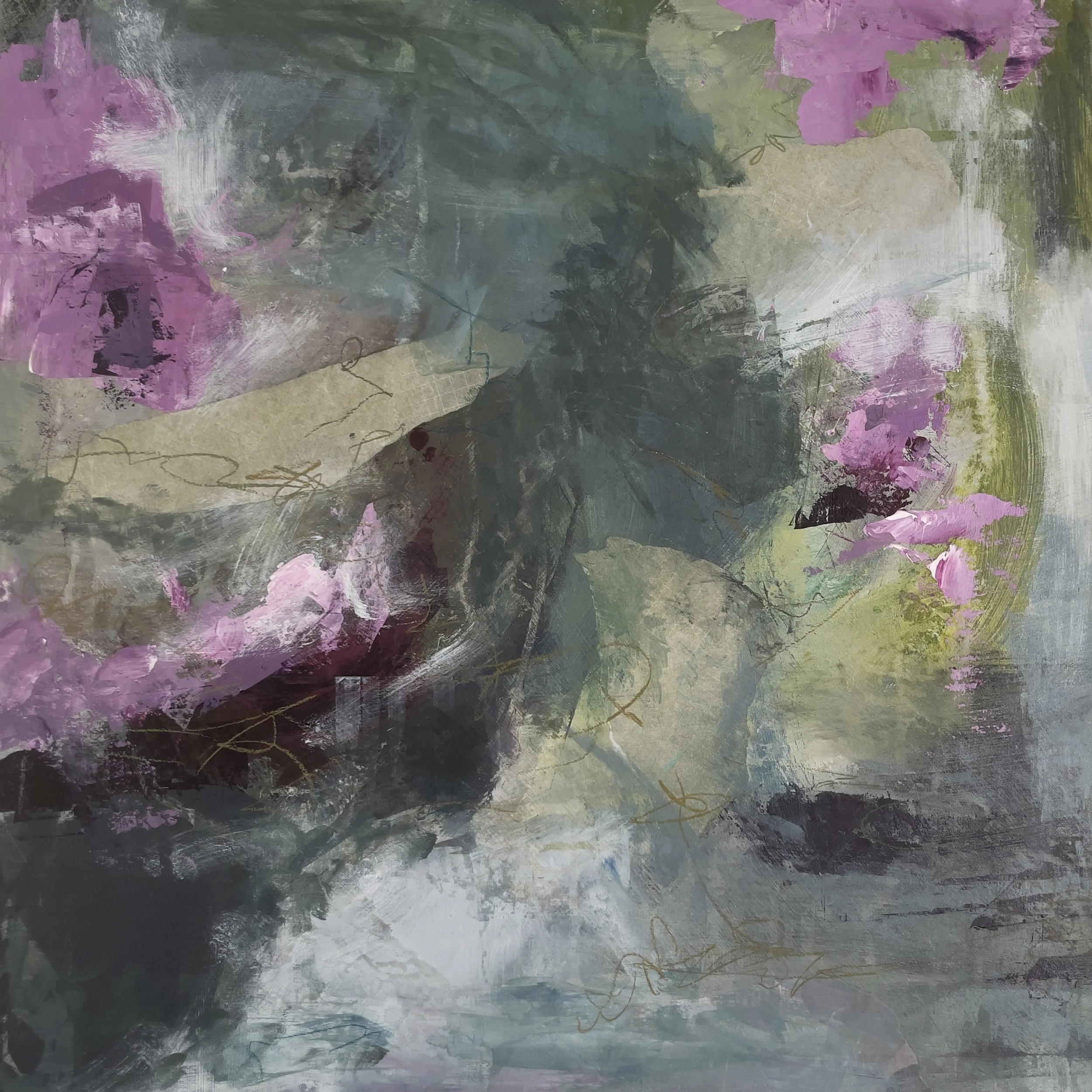 Tennessee Summer Rain
Acrylic Mixed Media on Panel
20" x 20"